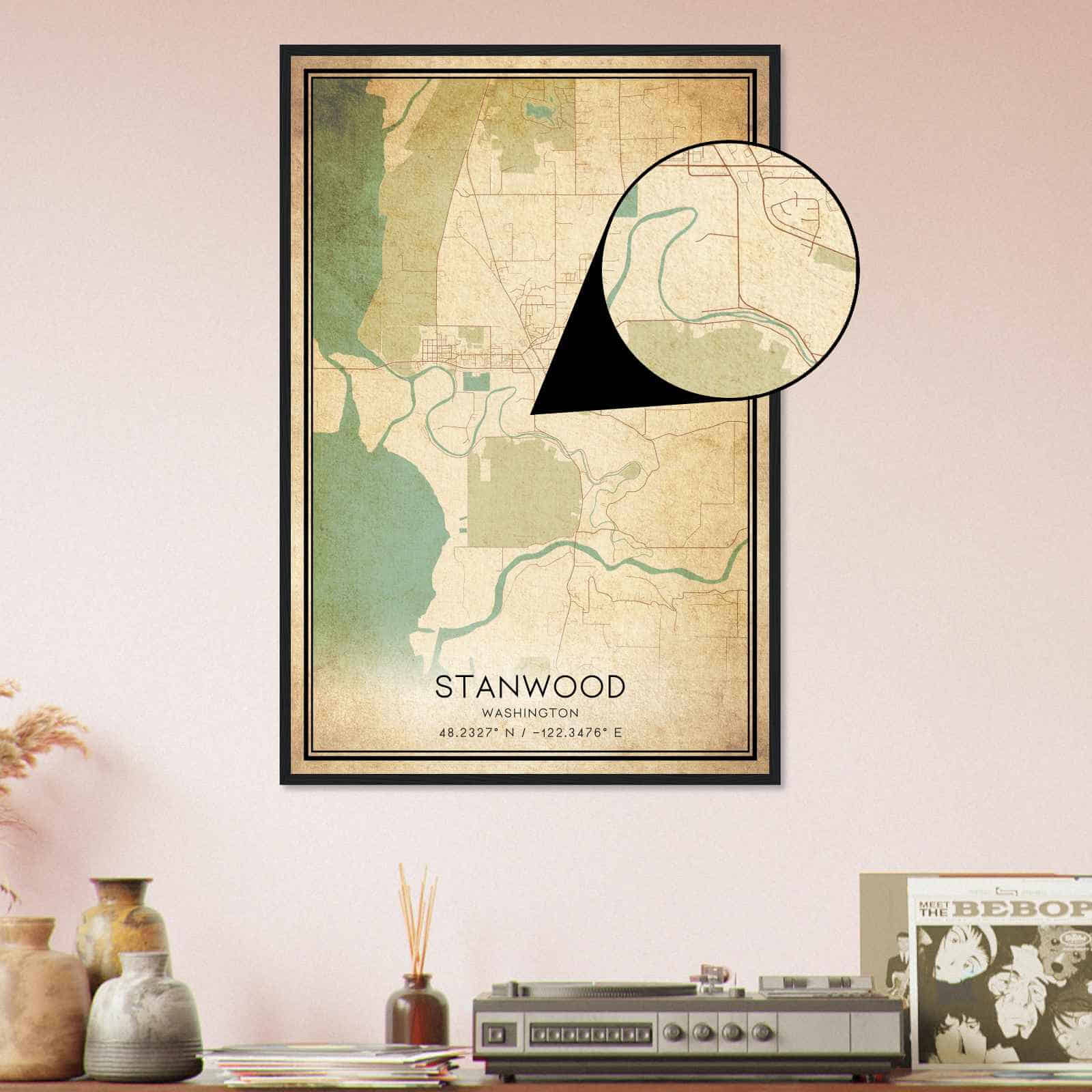 Deerfield Kansas Map Poster, Modern Home Decor Wall Art Print (Copy)
