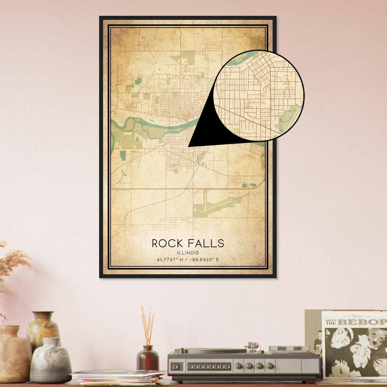 Deerfield Kansas Map Poster, Modern Home Decor Wall Art Print (Copy)