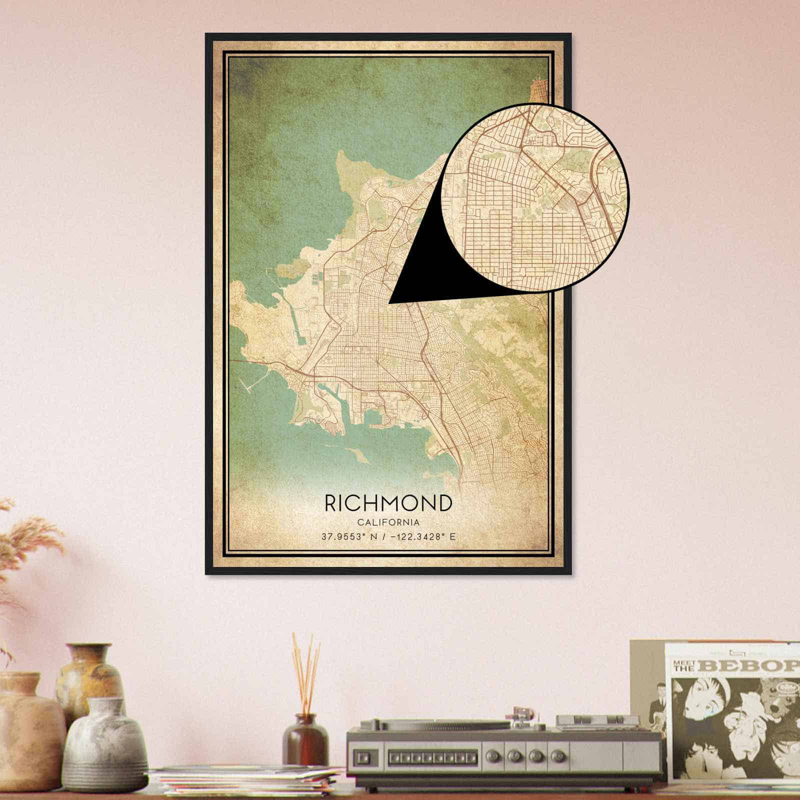 Deerfield Kansas Map Poster, Modern Home Decor Wall Art Print (Copy)