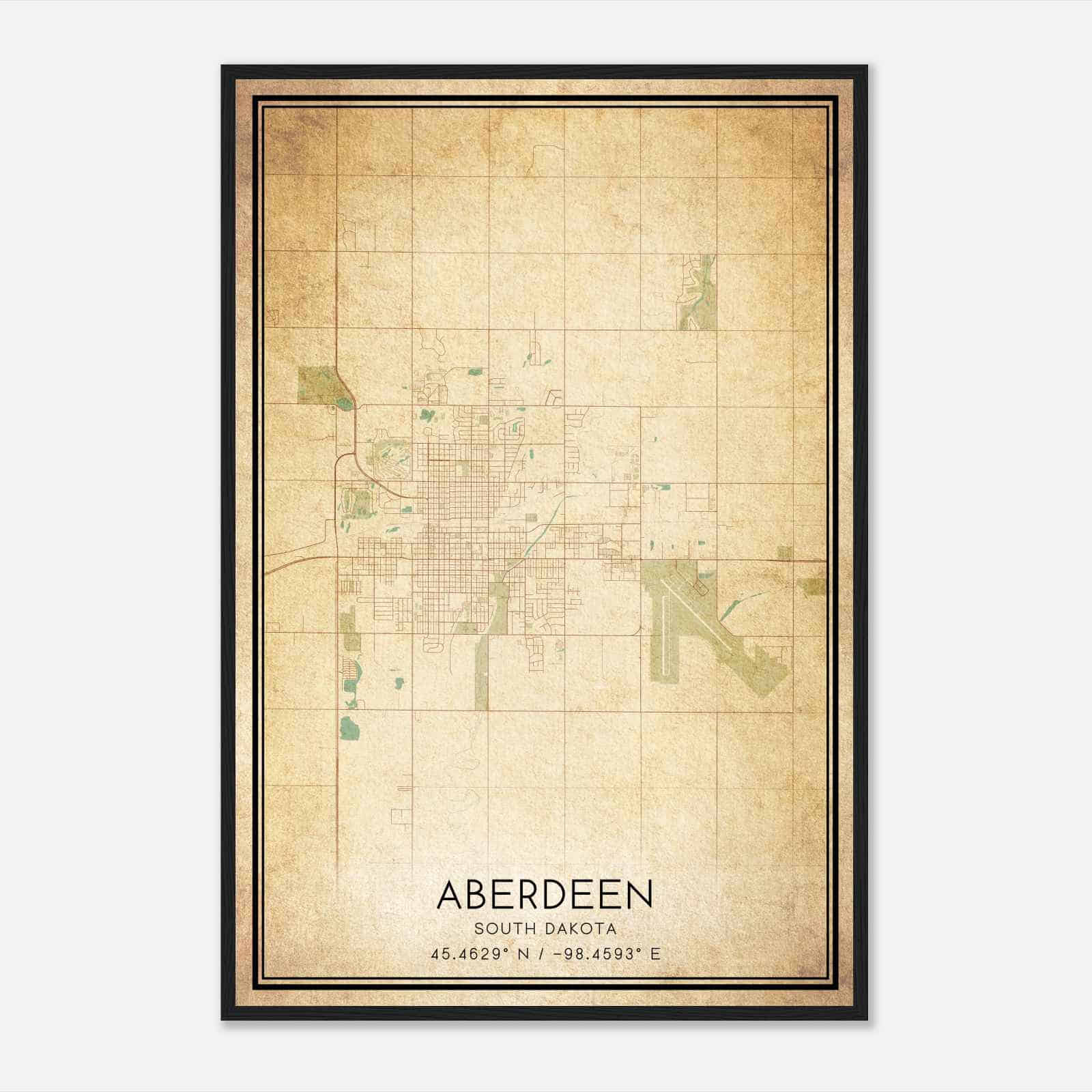 Vintage Aberdeen South Dakota Map Poster, Modern Home Decor Wall Art Print Vintage Aberdeen South Dakota Map Poster, Modern Home Decor Wall Art Print