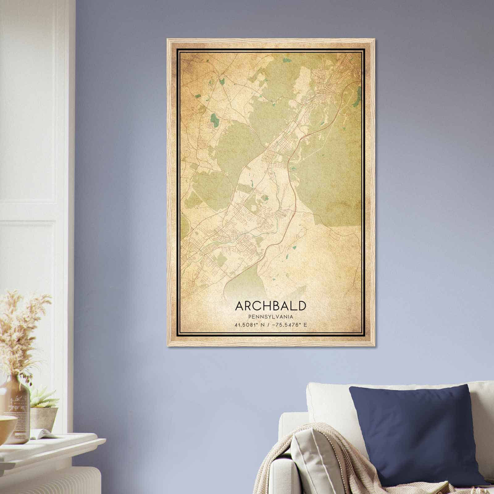 Deerfield Kansas Map Poster, Modern Home Decor Wall Art Print (Copy)