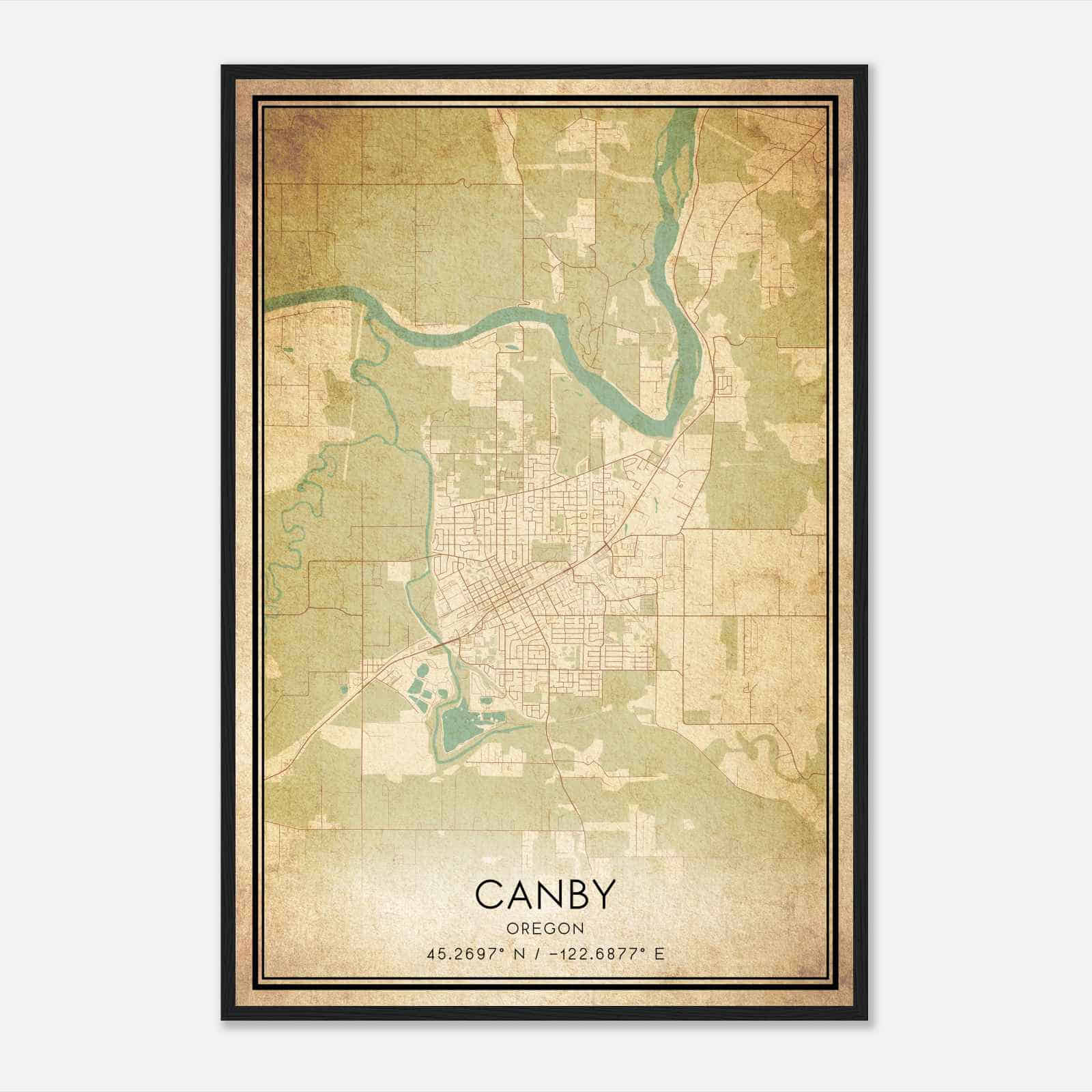 Vintage Canby Oregon Map Poster, Modern Home Decor Wall Art Print Vintage Canby Oregon Map Poster, Modern Home Decor Wall Art Print