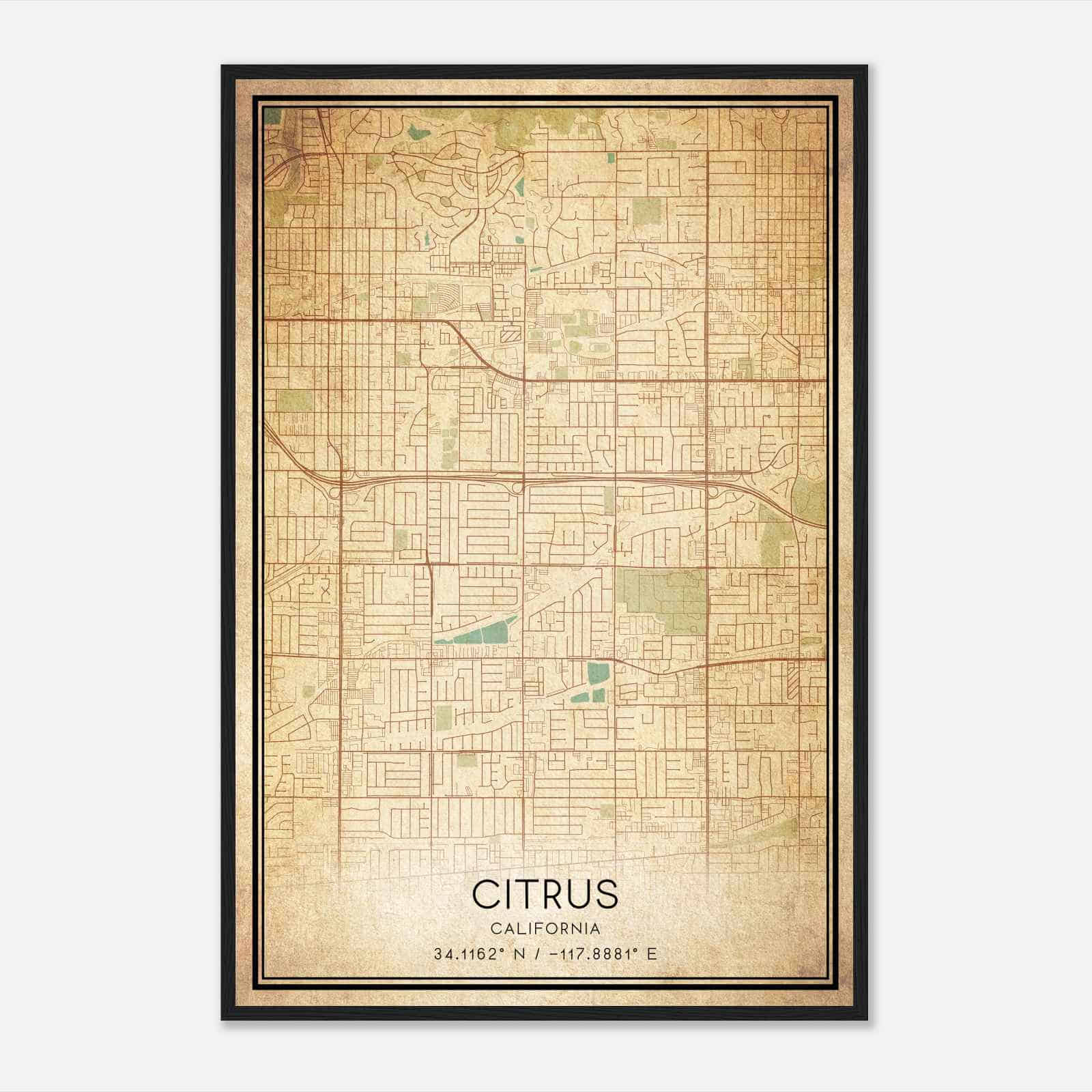Vintage Citrus California Map Poster, Modern Home Decor Wall Art Print Vintage Citrus California Map Poster, Modern Home Decor Wall Art Print