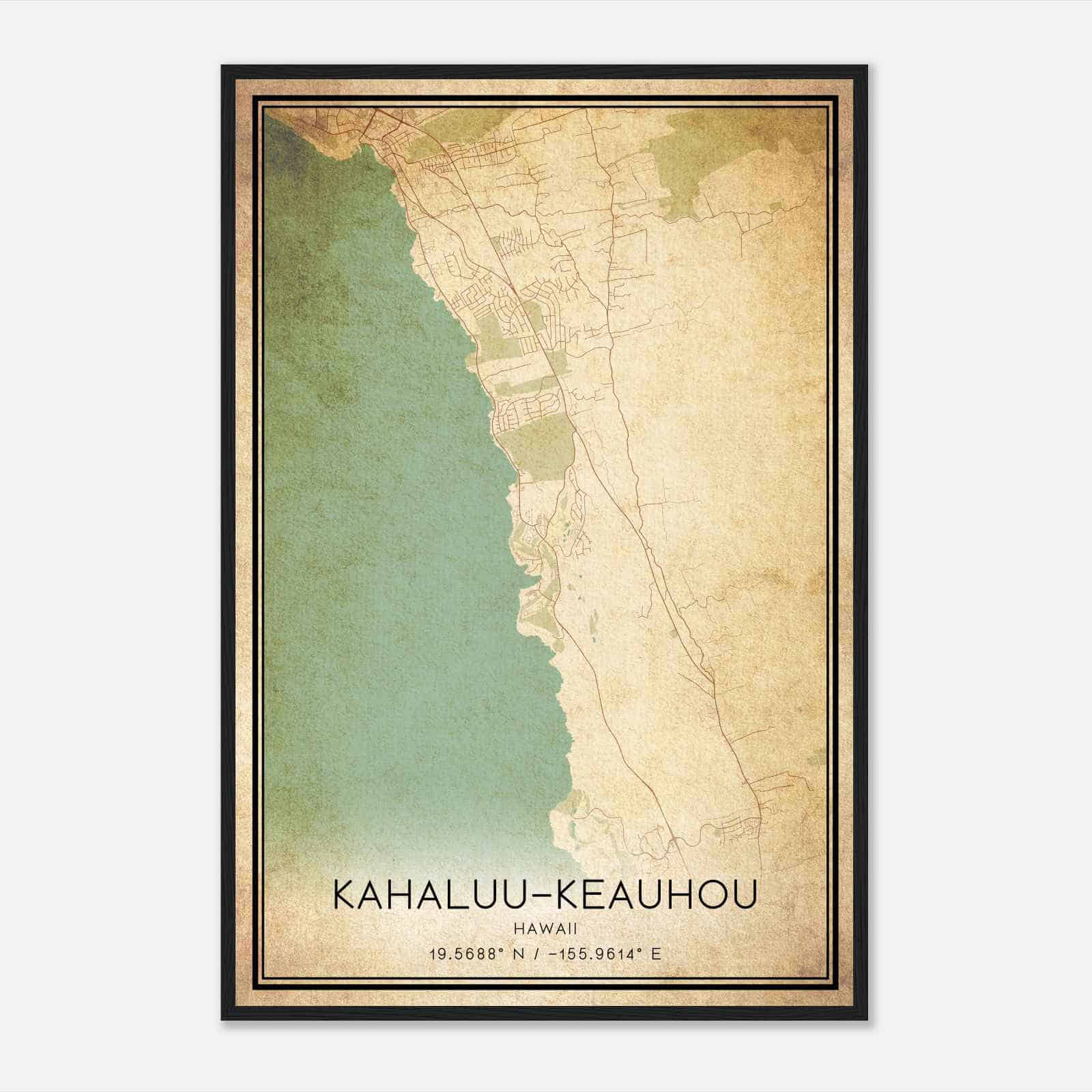Vintage Kahaluu-Keauhou Hawaii Map Poster, Modern Home Decor Wall Art Print Vintage Kahaluu-Keauhou Hawaii Map Poster, Modern Home Decor Wall Art Print