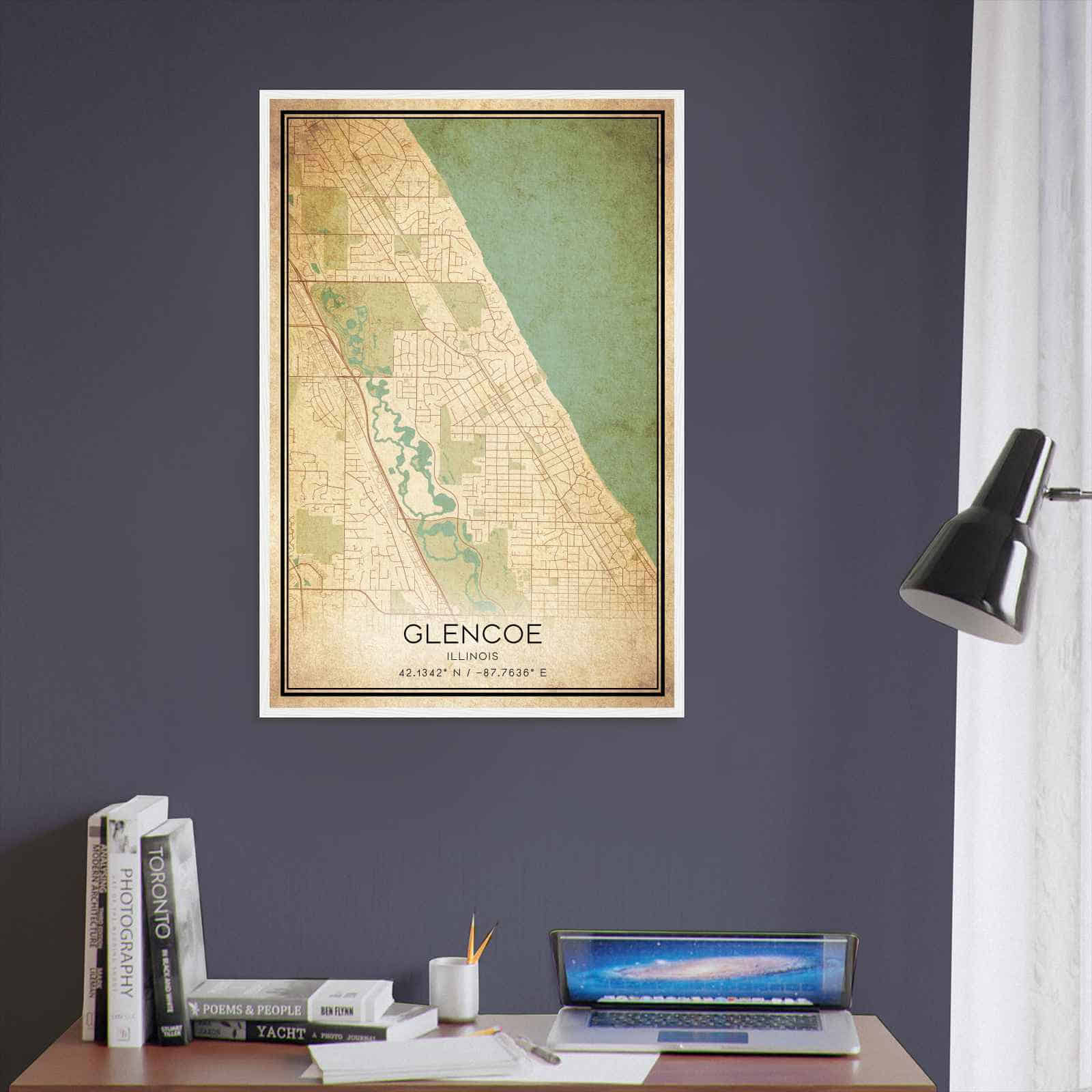 Deerfield Kansas Map Poster, Modern Home Decor Wall Art Print (Copy)