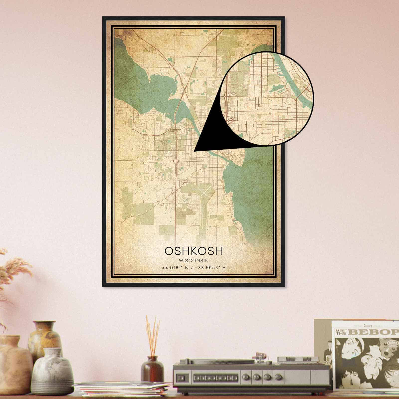 Deerfield Kansas Map Poster, Modern Home Decor Wall Art Print (Copy)