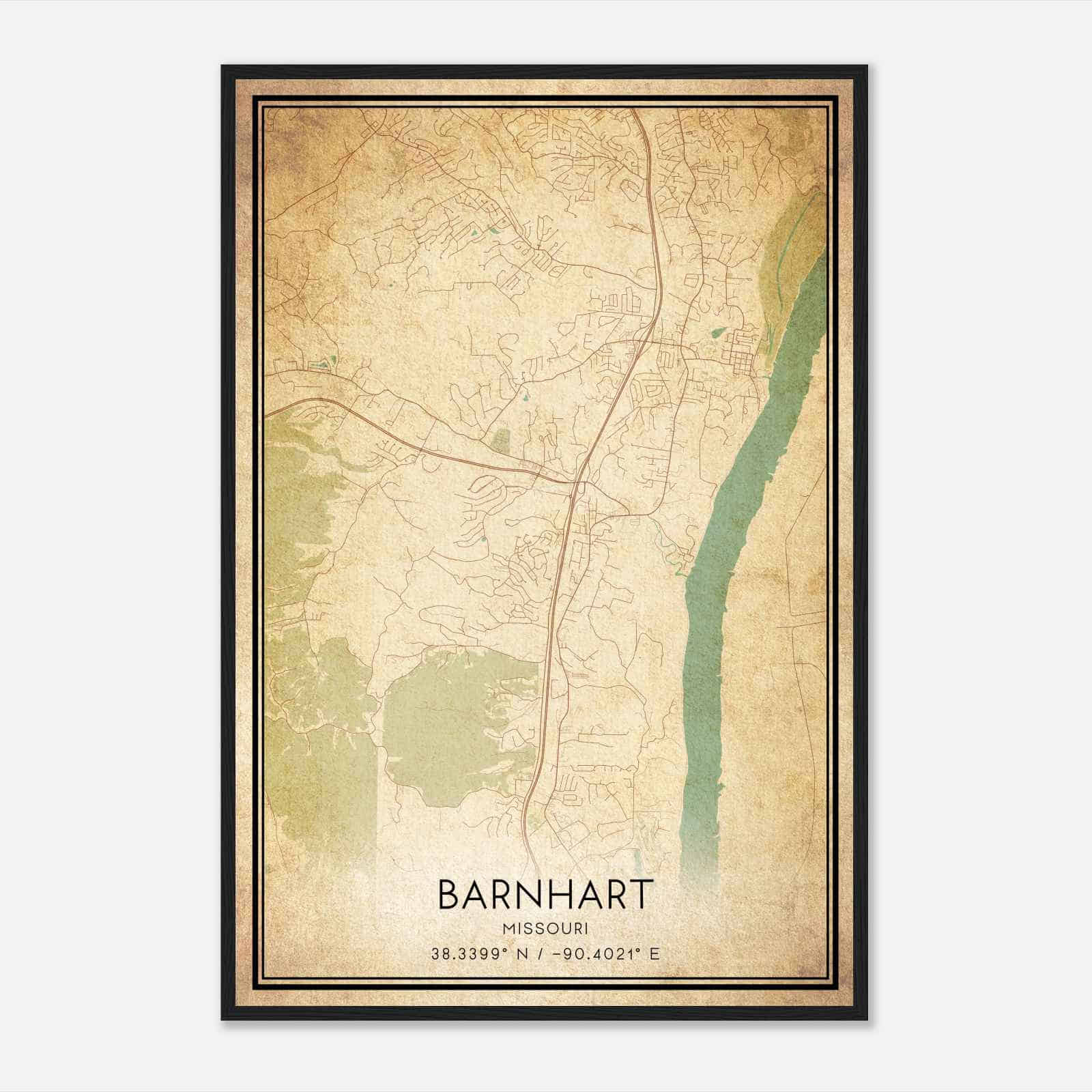 Vintage Barnhart Missouri Map Poster, Modern Home Decor Wall Art Print Vintage Barnhart Missouri Map Poster, Modern Home Decor Wall Art Print