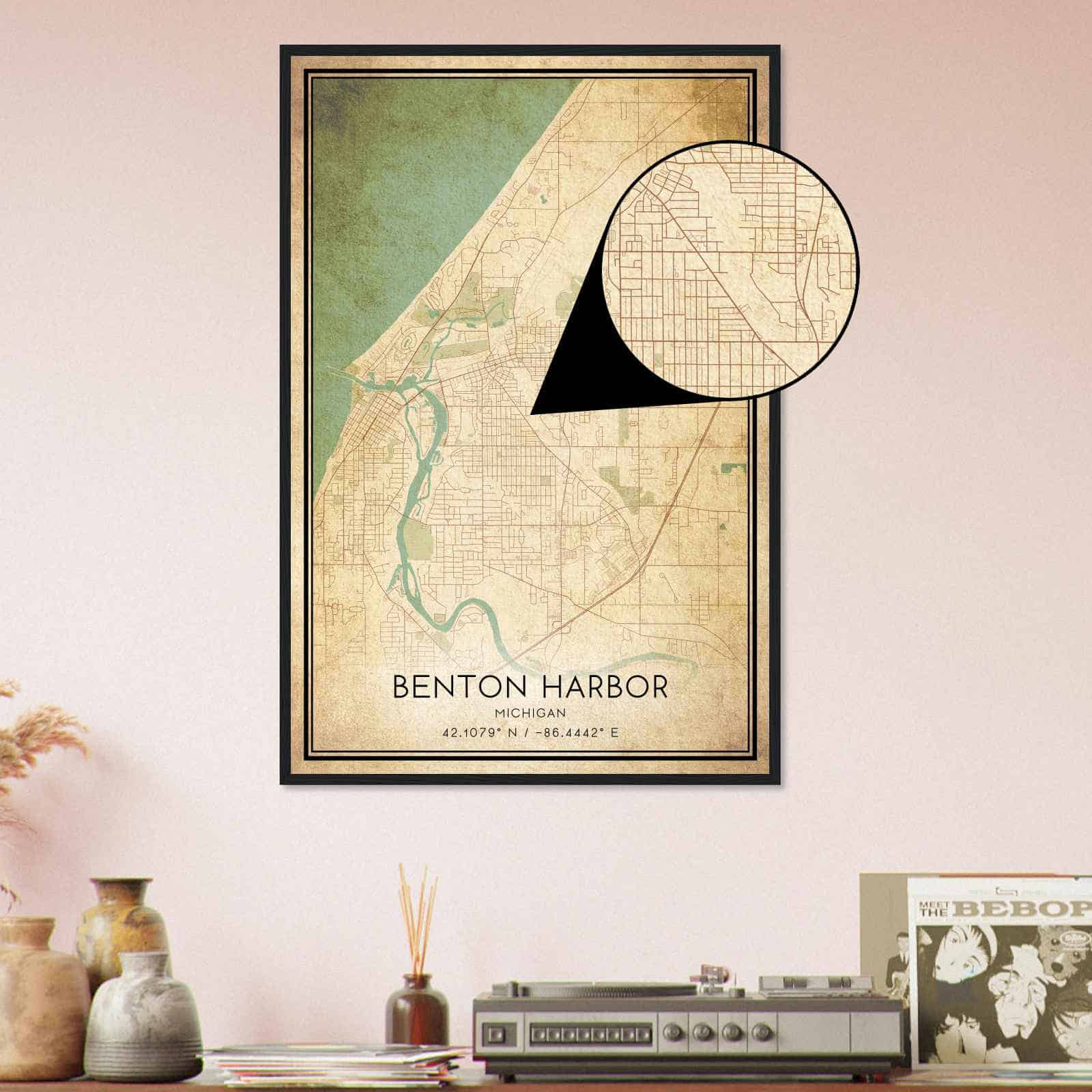 Deerfield Kansas Map Poster, Modern Home Decor Wall Art Print (Copy)