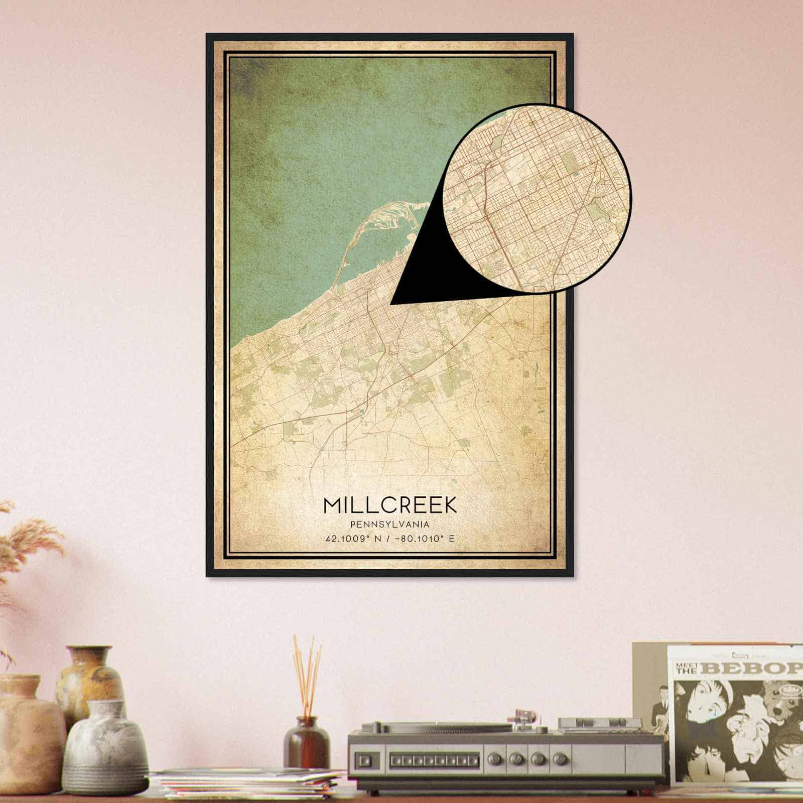 Deerfield Kansas Map Poster, Modern Home Decor Wall Art Print (Copy)