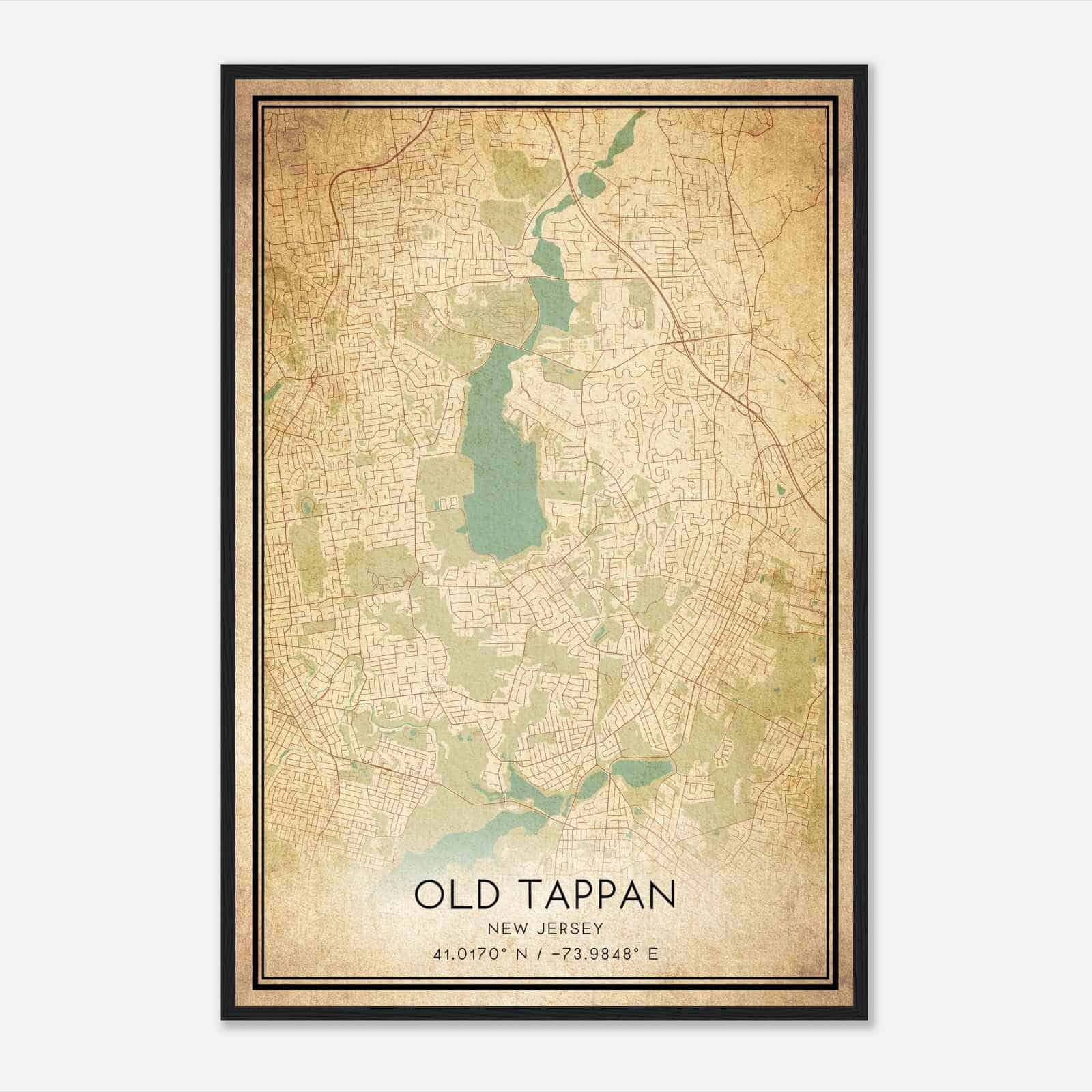 Vintage Old Tappan New Jersey Map Poster, Modern Home Decor Wall Art Print