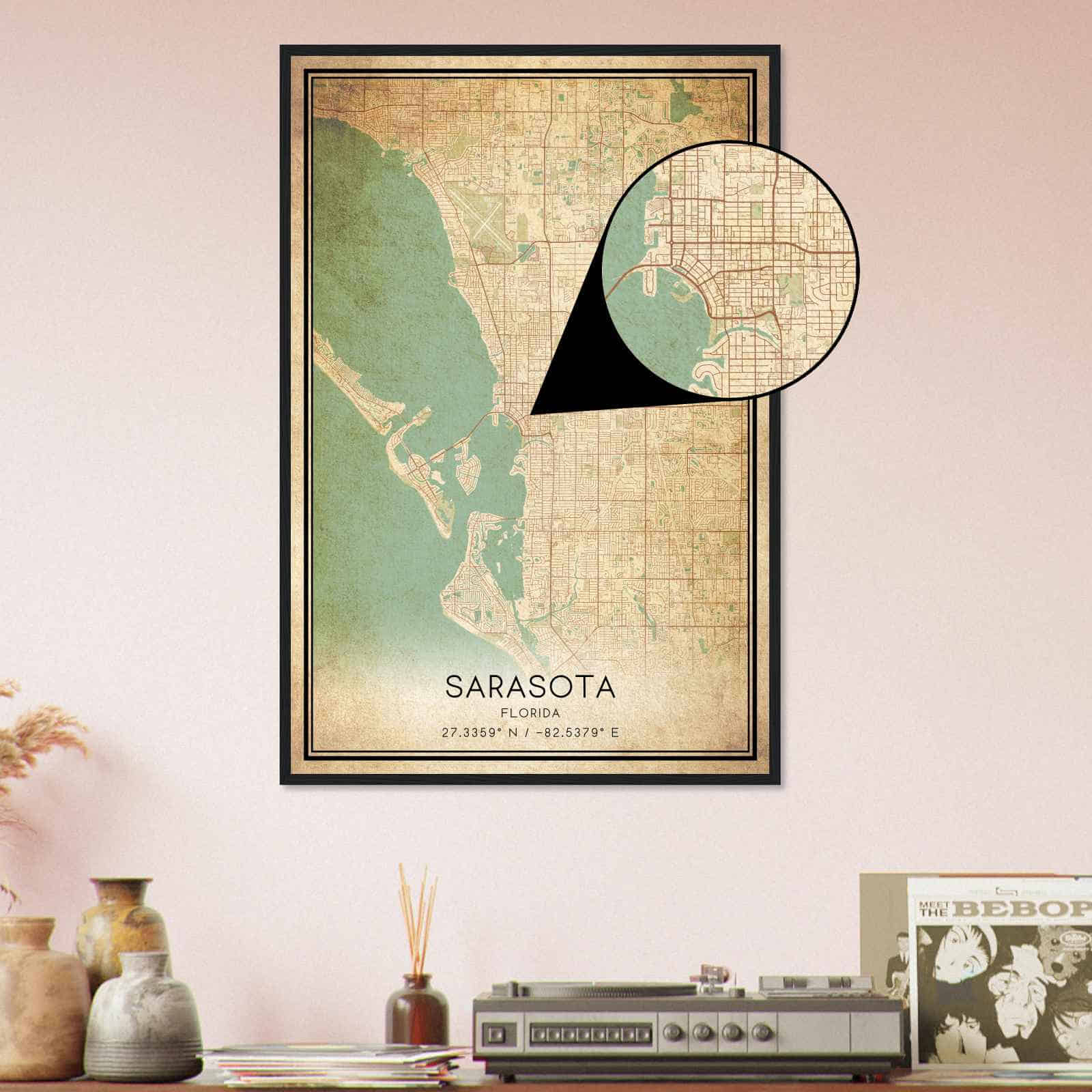 Deerfield Kansas Map Poster, Modern Home Decor Wall Art Print (Copy)