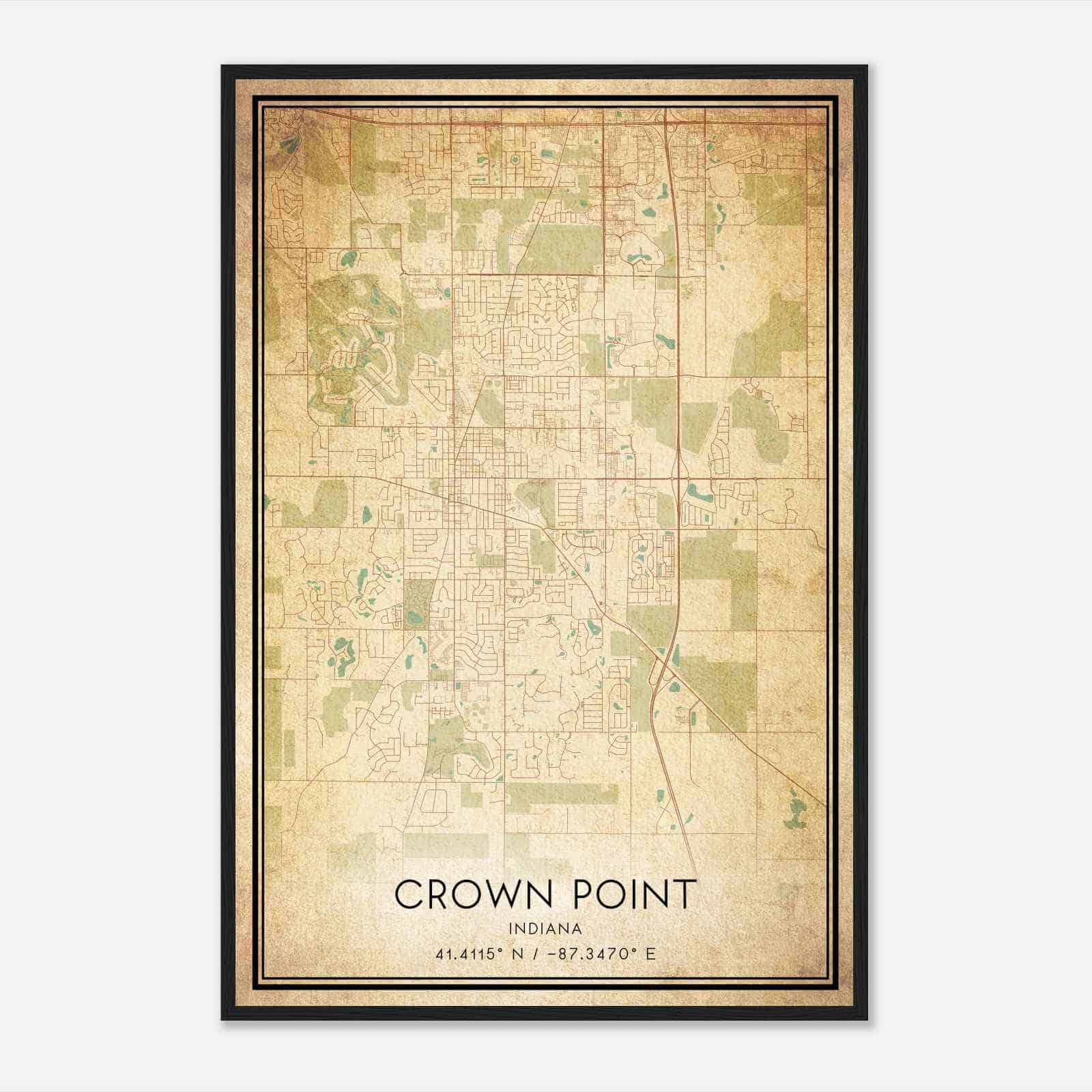 Vintage Crown Point Indiana Map Poster, Modern Home Decor Wall Art Print Vintage Crown Point Indiana Map Poster, Modern Home Decor Wall Art Print