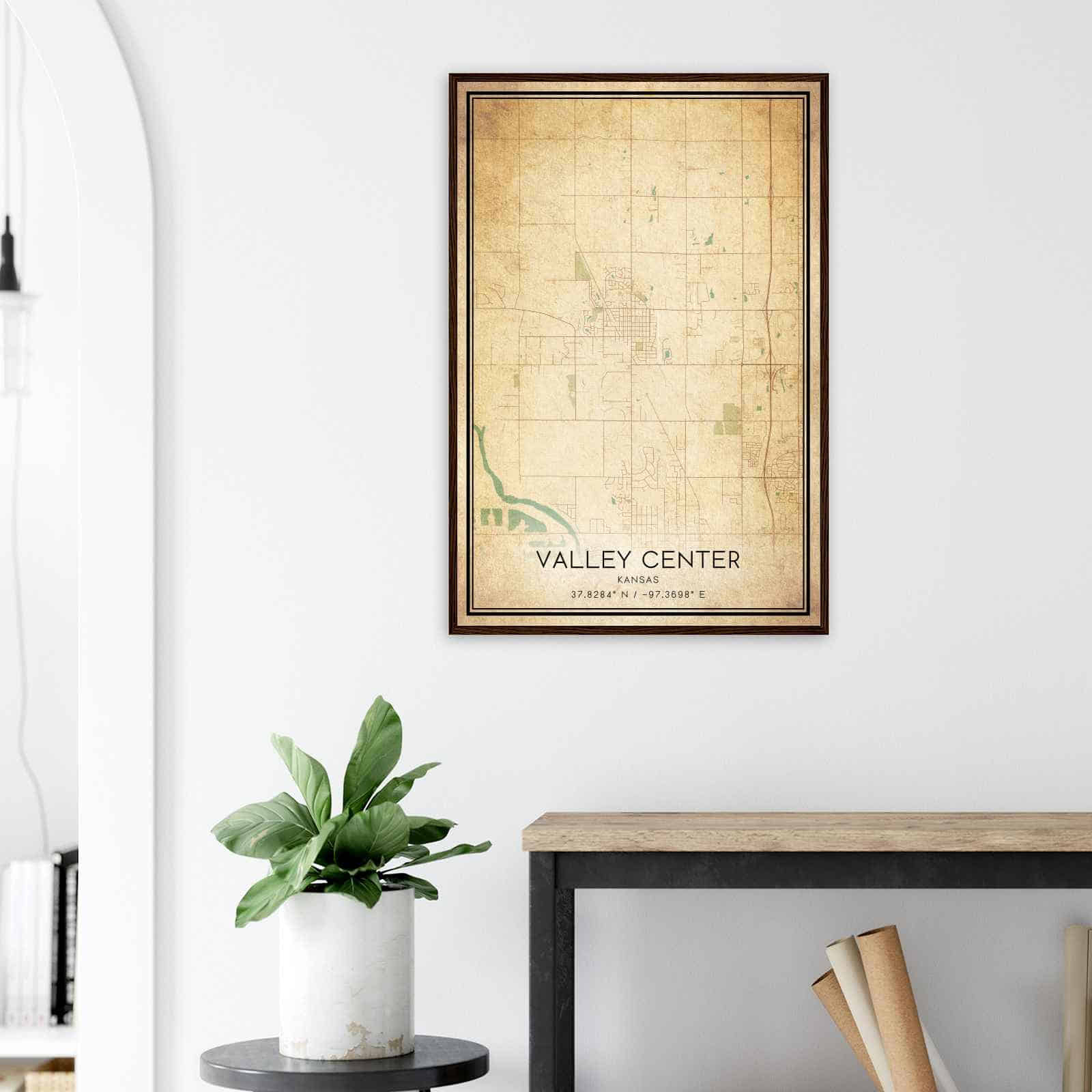 Deerfield Kansas Map Poster, Modern Home Decor Wall Art Print (Copy)