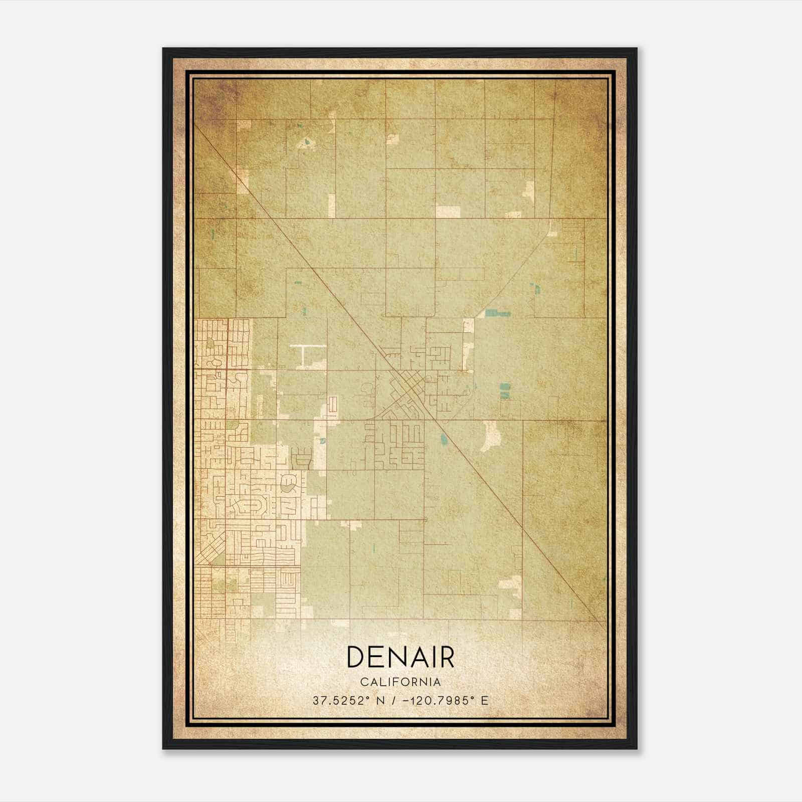 Vintage Denair California Map Poster, Modern Home Decor Wall Art Print Vintage Denair California Map Poster, Modern Home Decor Wall Art Print