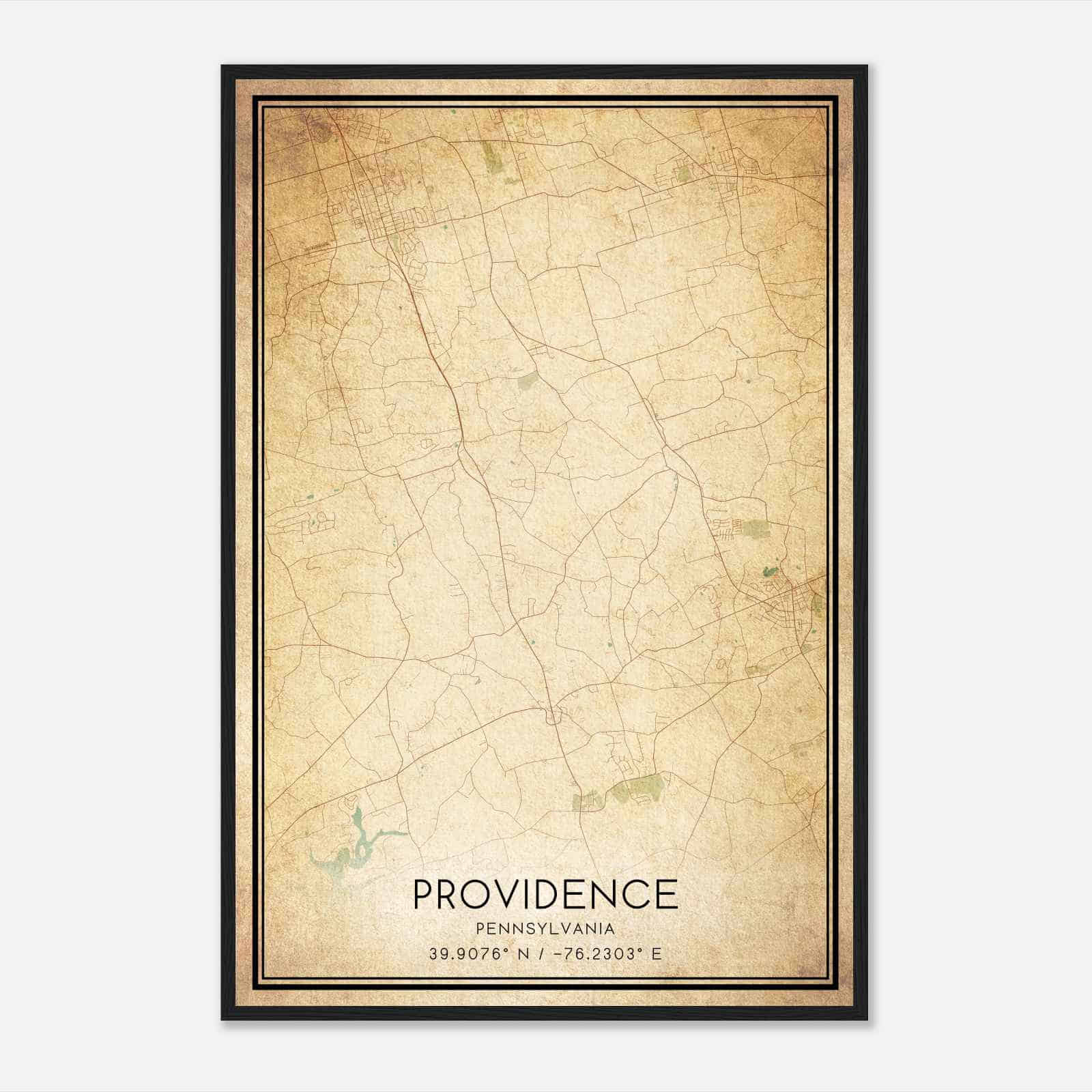 Vintage Providence Pennsylvania Map Poster, Modern Home Decor Wall Art Print