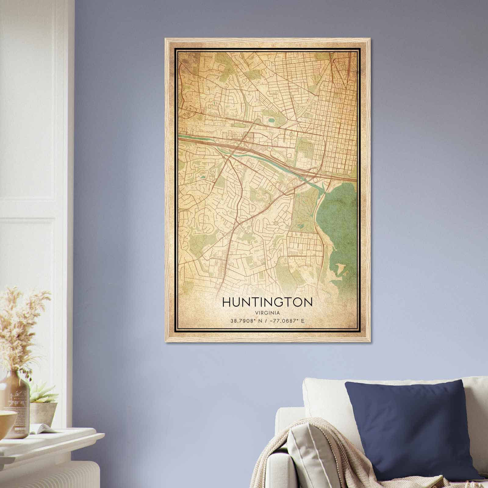 Deerfield Kansas Map Poster, Modern Home Decor Wall Art Print (Copy)
