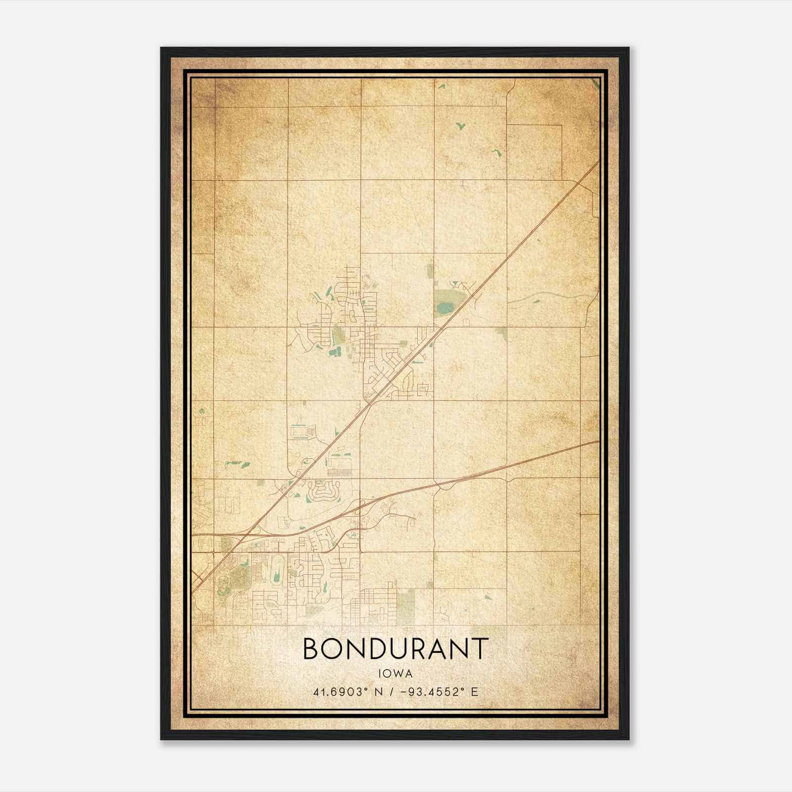 Vintage Bondurant Iowa Map Poster, Modern Home Decor Wall Art Print Vintage Bondurant Iowa Map Poster, Modern Home Decor Wall Art Print