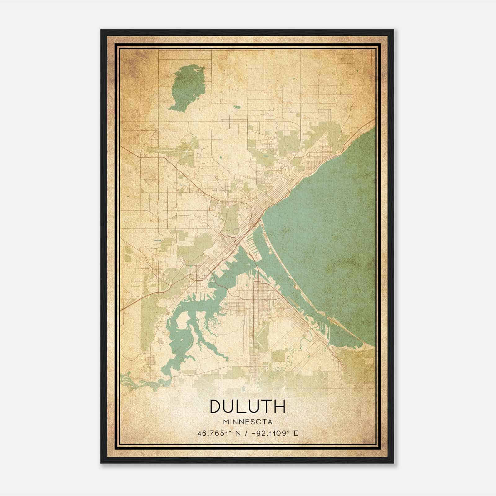 Vintage Duluth Minnesota Map Poster, Modern Home Decor Wall Art Print Vintage Duluth Minnesota Map Poster, Modern Home Decor Wall Art Print