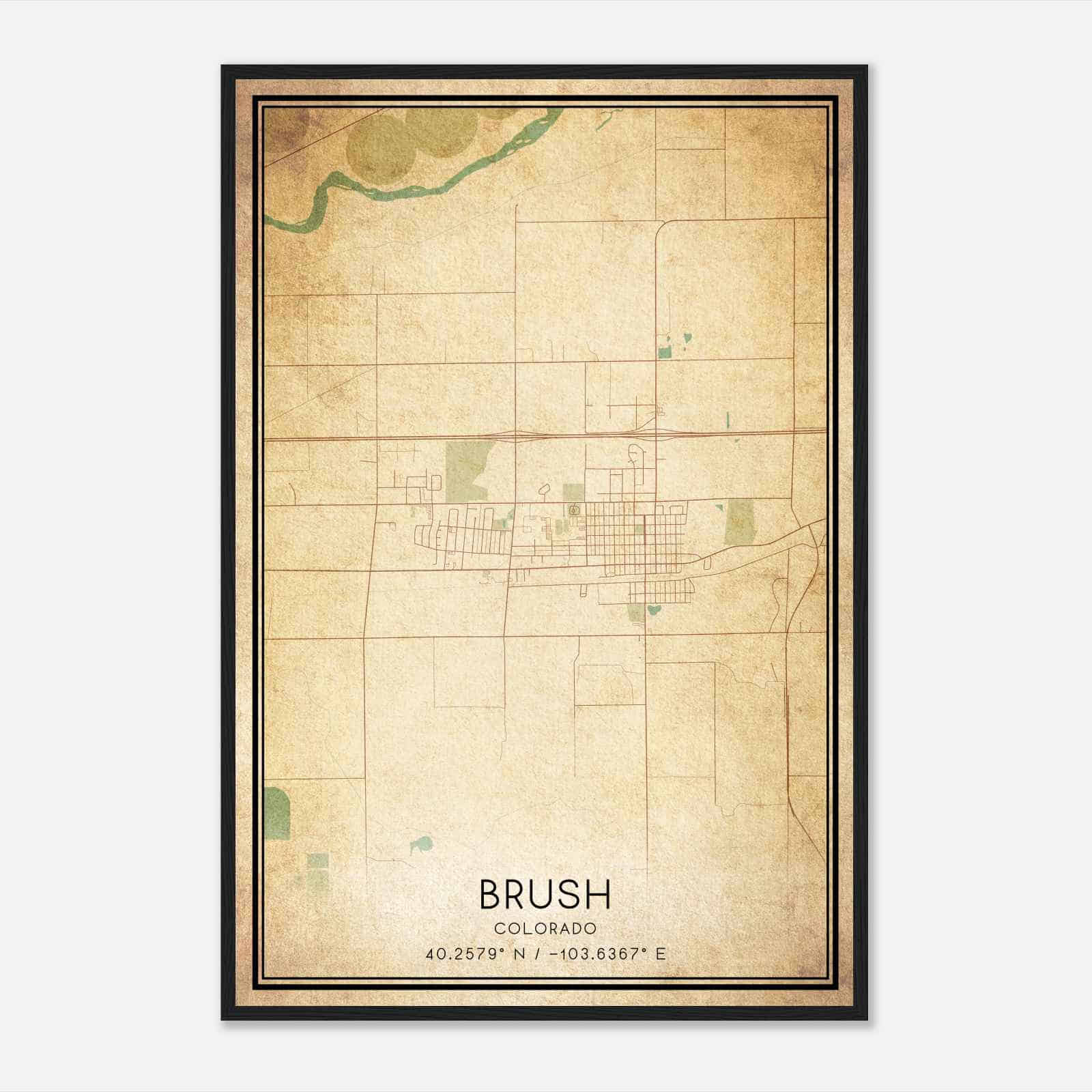 Vintage Brush Colorado Map Poster, Modern Home Decor Wall Art Print