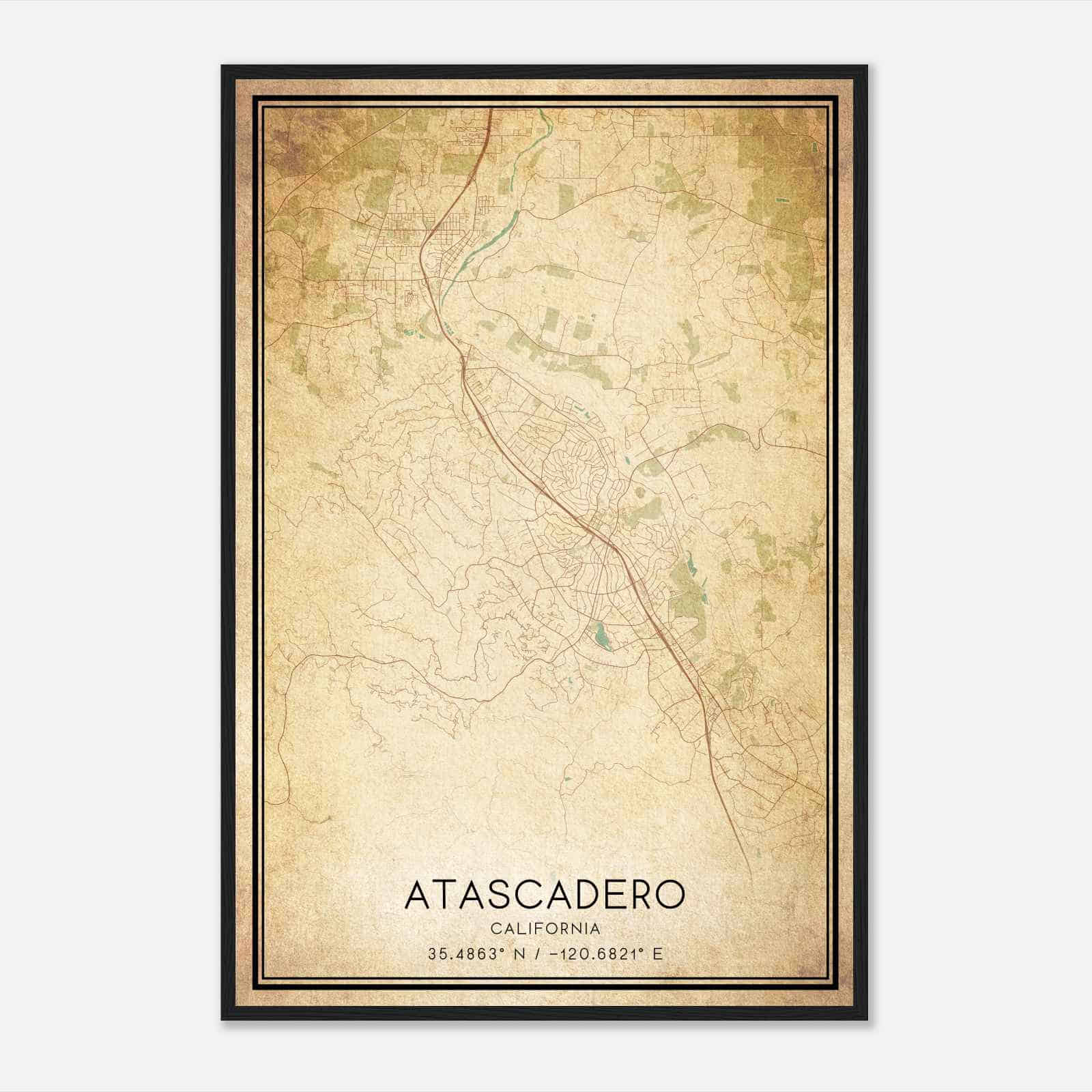 Vintage Atascadero California Map Poster, Modern Home Decor Wall Art Print Vintage Atascadero California Map Poster, Modern Home Decor Wall Art Print
