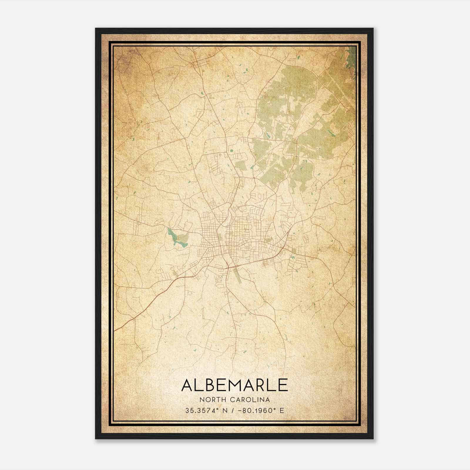 Vintage Albemarle North Carolina Map Poster, Modern Home Decor Wall Art Print Vintage Albemarle North Carolina Map Poster, Modern Home Decor Wall Art Print