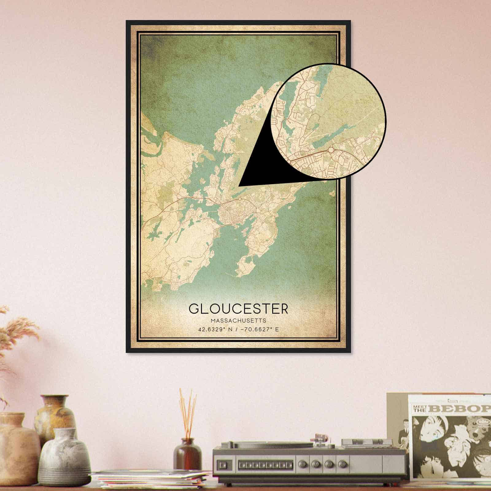 Deerfield Kansas Map Poster, Modern Home Decor Wall Art Print (Copy)