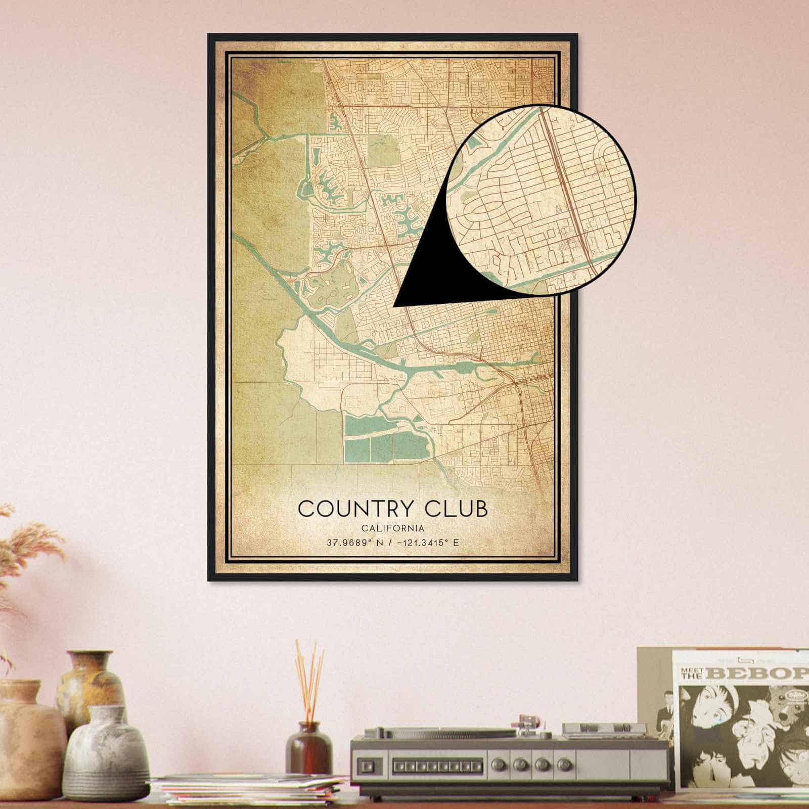 Deerfield Kansas Map Poster, Modern Home Decor Wall Art Print (Copy)