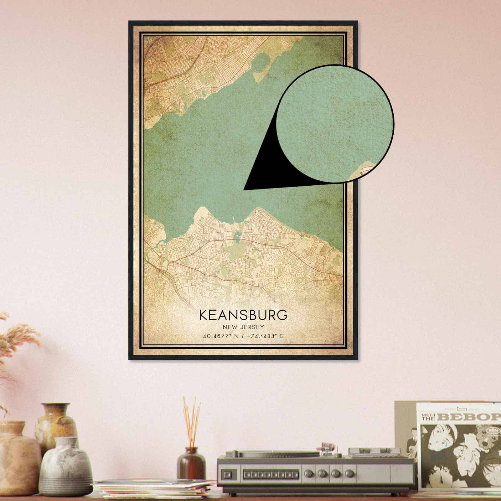 Deerfield Kansas Map Poster, Modern Home Decor Wall Art Print (Copy)