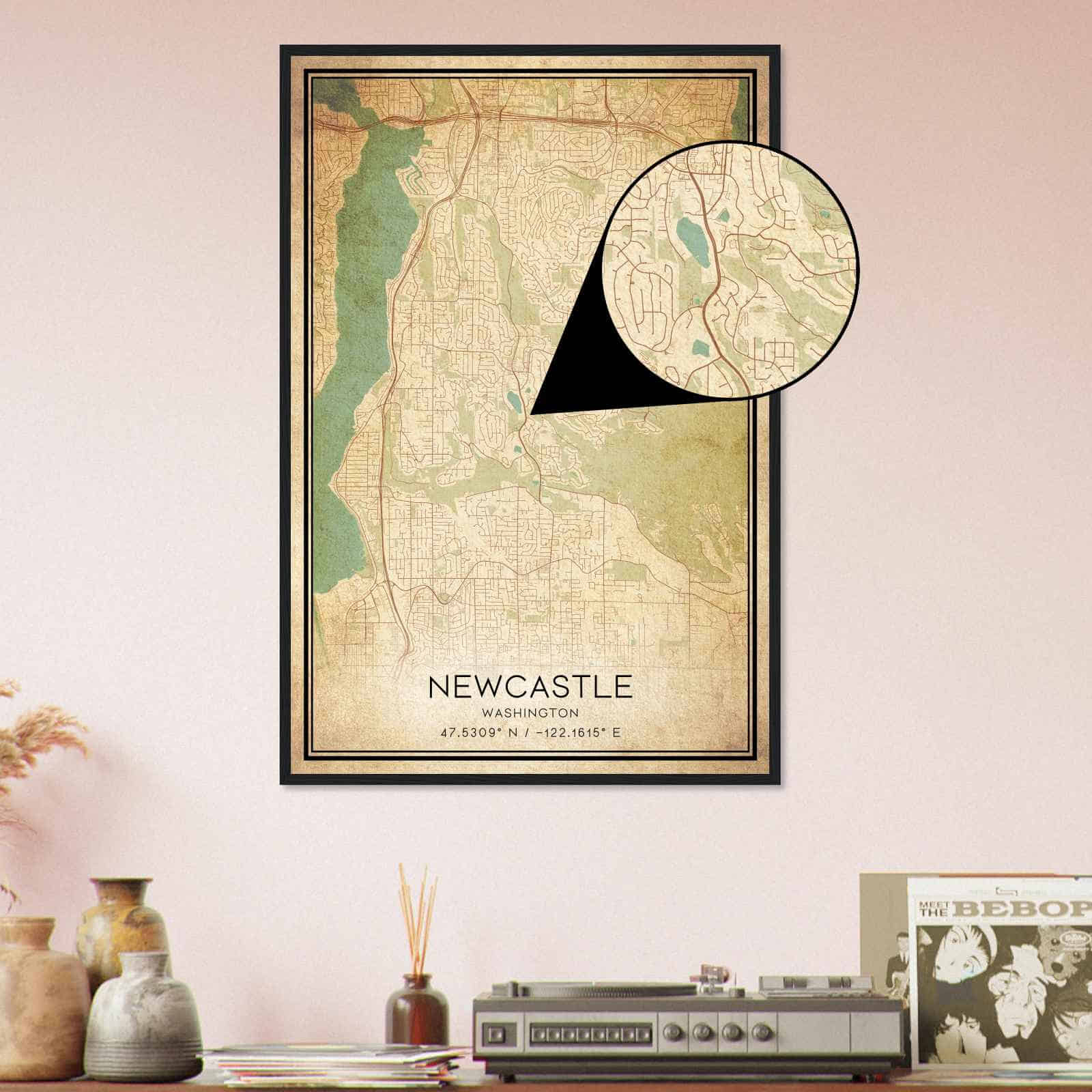 Deerfield Kansas Map Poster, Modern Home Decor Wall Art Print (Copy)