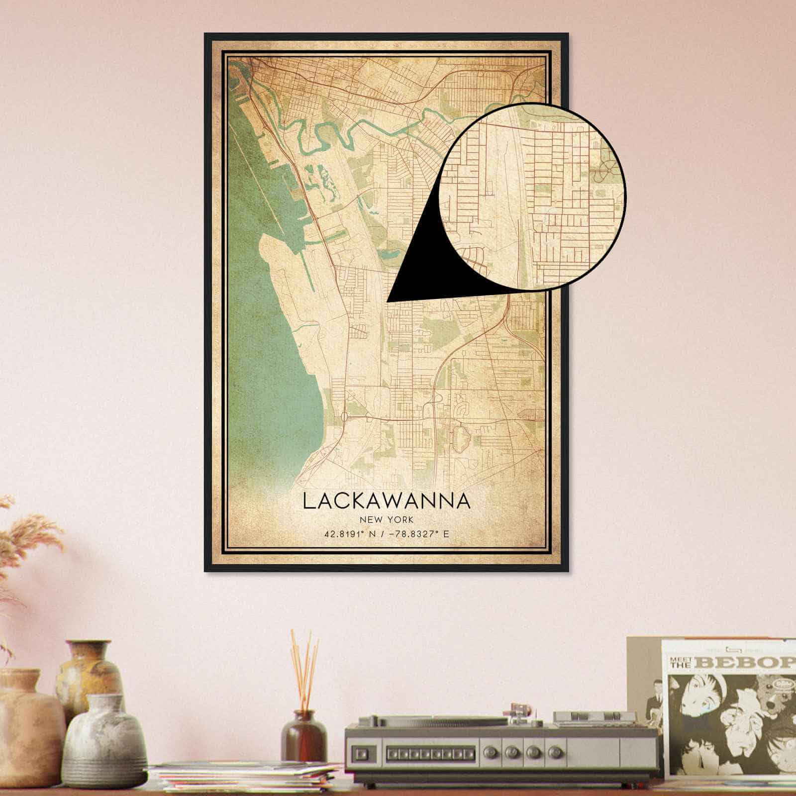 Deerfield Kansas Map Poster, Modern Home Decor Wall Art Print (Copy)