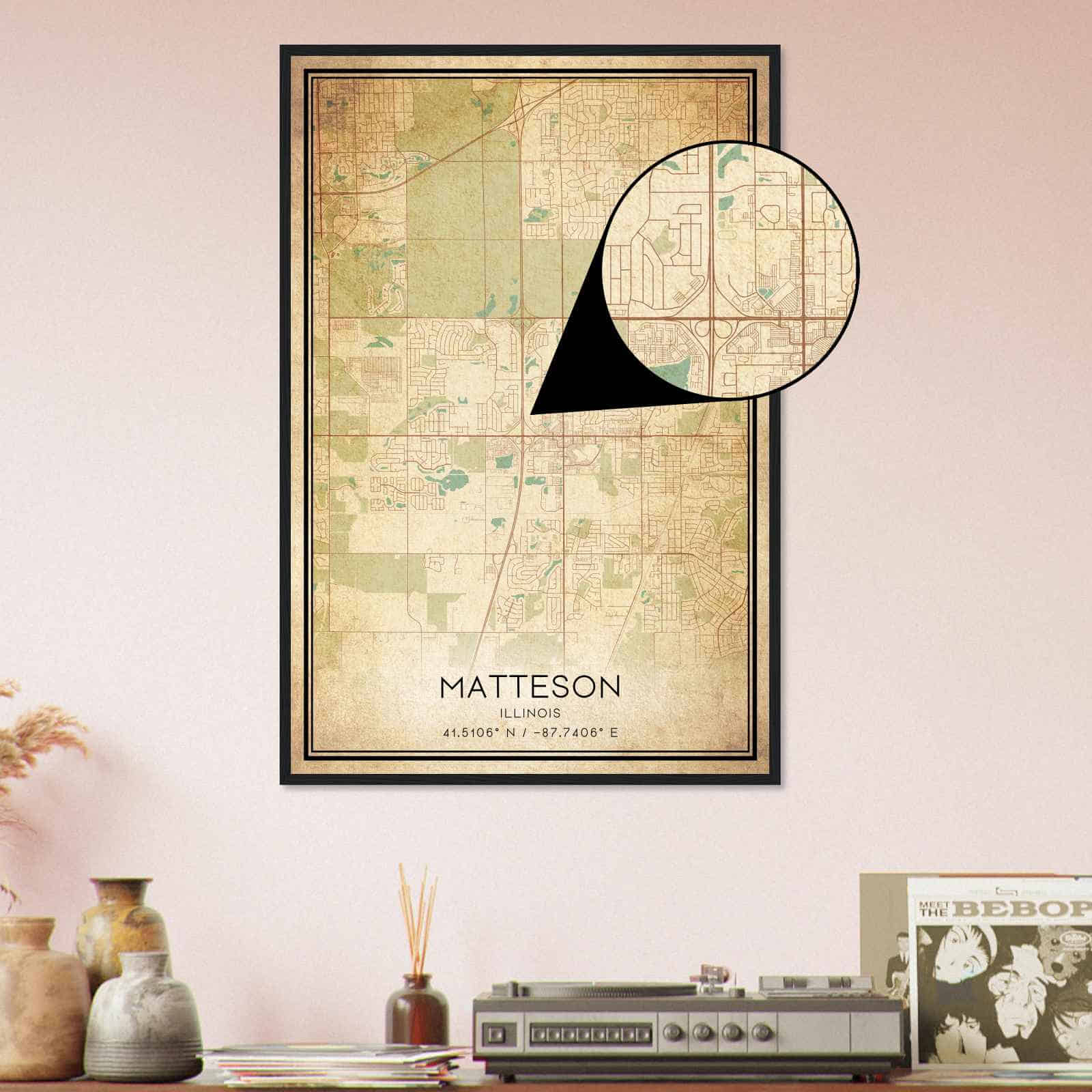 Deerfield Kansas Map Poster, Modern Home Decor Wall Art Print (Copy)