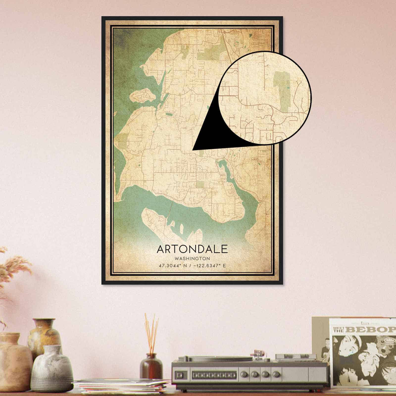 Deerfield Kansas Map Poster, Modern Home Decor Wall Art Print (Copy)