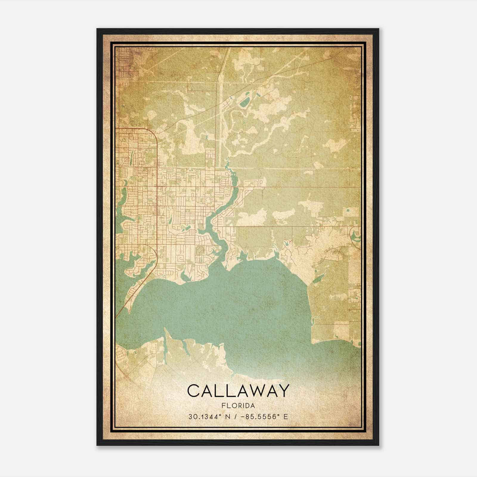 Vintage Callaway Florida Map Poster, Modern Home Decor Wall Art Print Vintage Callaway Florida Map Poster, Modern Home Decor Wall Art Print