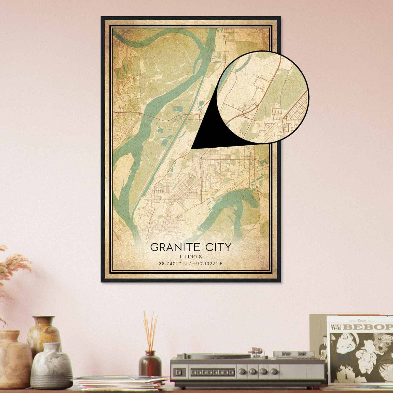 Deerfield Kansas Map Poster, Modern Home Decor Wall Art Print (Copy)