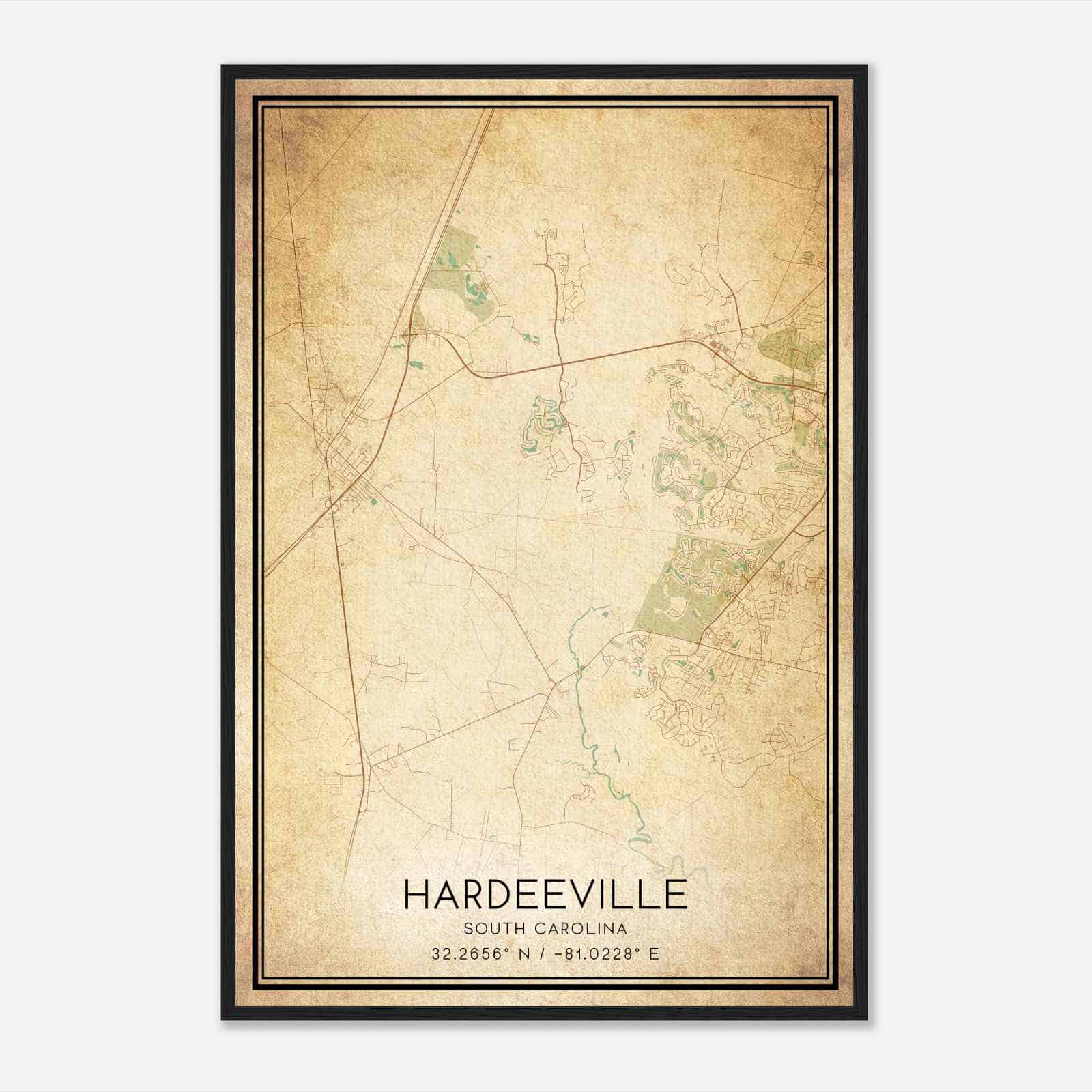 Vintage Hardeeville South Carolina Map Poster, Modern Home Decor Wall Art Print Vintage Hardeeville South Carolina Map Poster, Modern Home Decor Wall Art Print