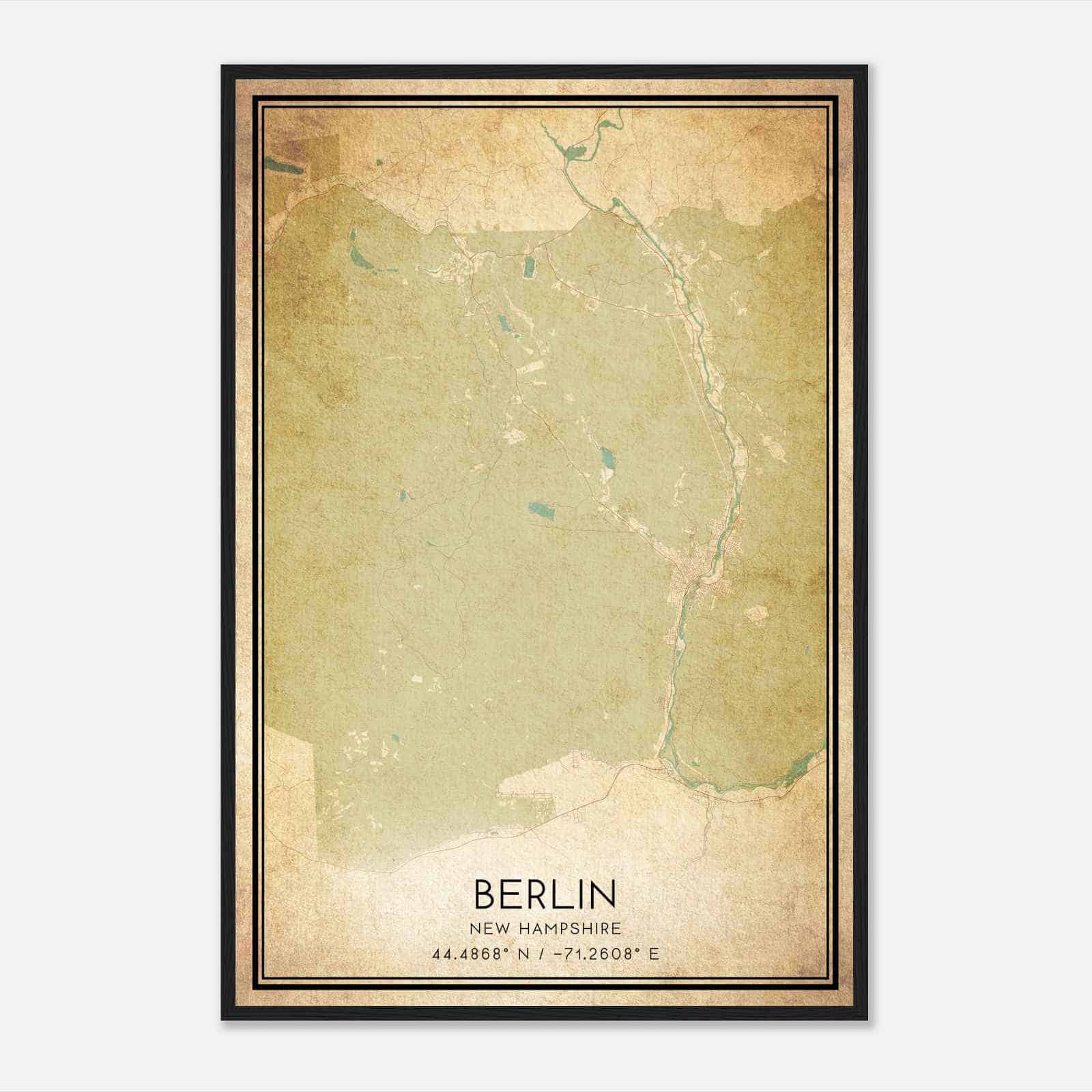 Vintage Berlin New Hampshire Map Poster, Modern Home Decor Wall Art Print Vintage Berlin New Hampshire Map Poster, Modern Home Decor Wall Art Print