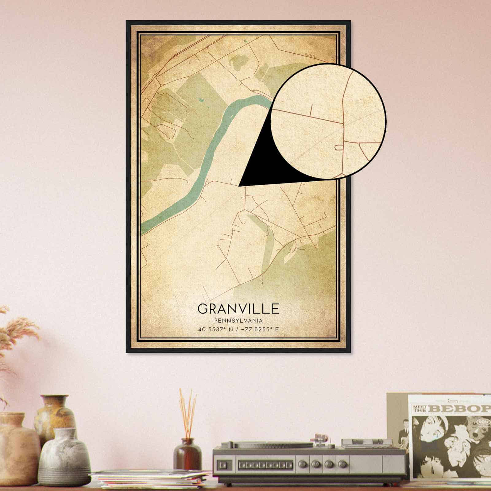 Deerfield Kansas Map Poster, Modern Home Decor Wall Art Print (Copy)
