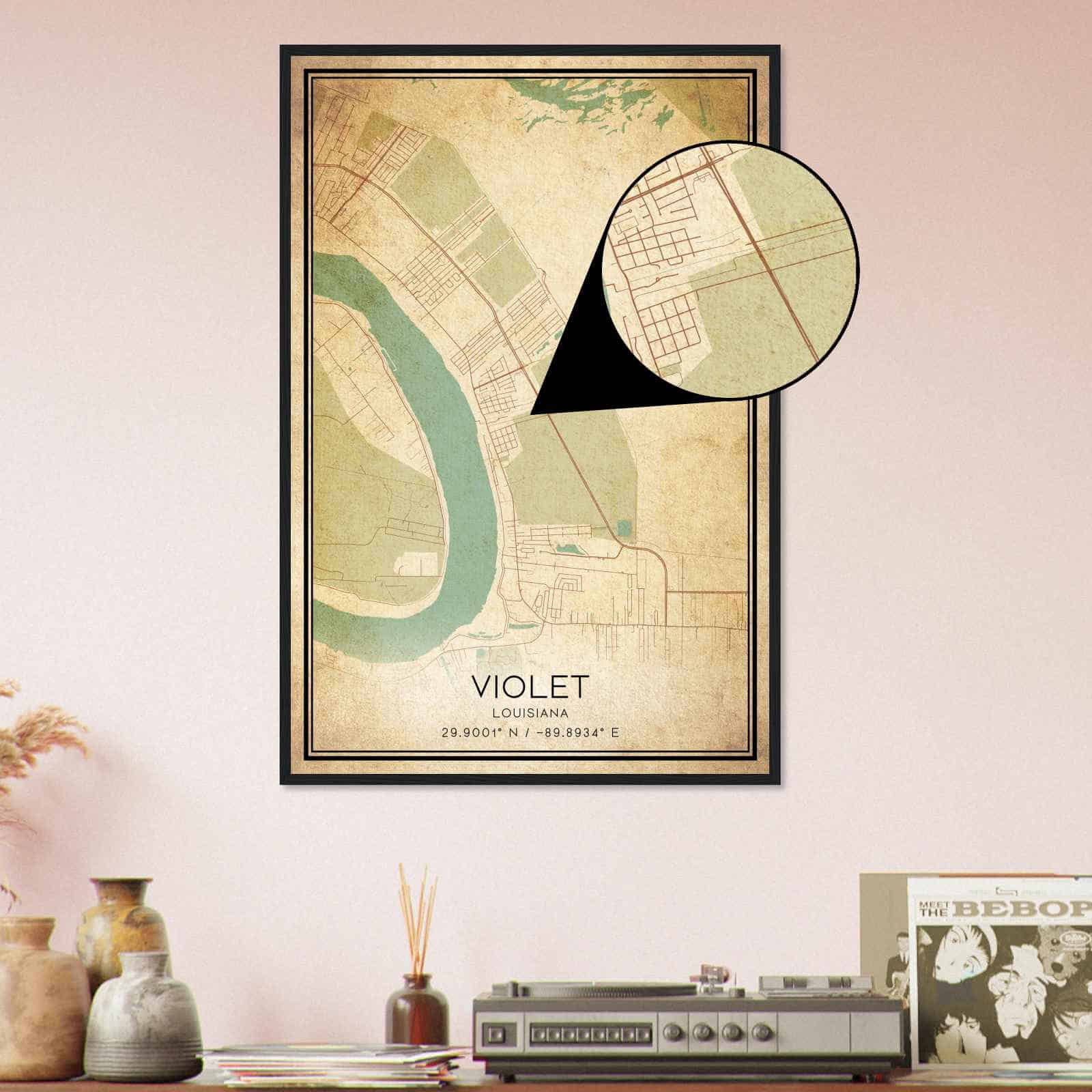 Deerfield Kansas Map Poster, Modern Home Decor Wall Art Print (Copy)