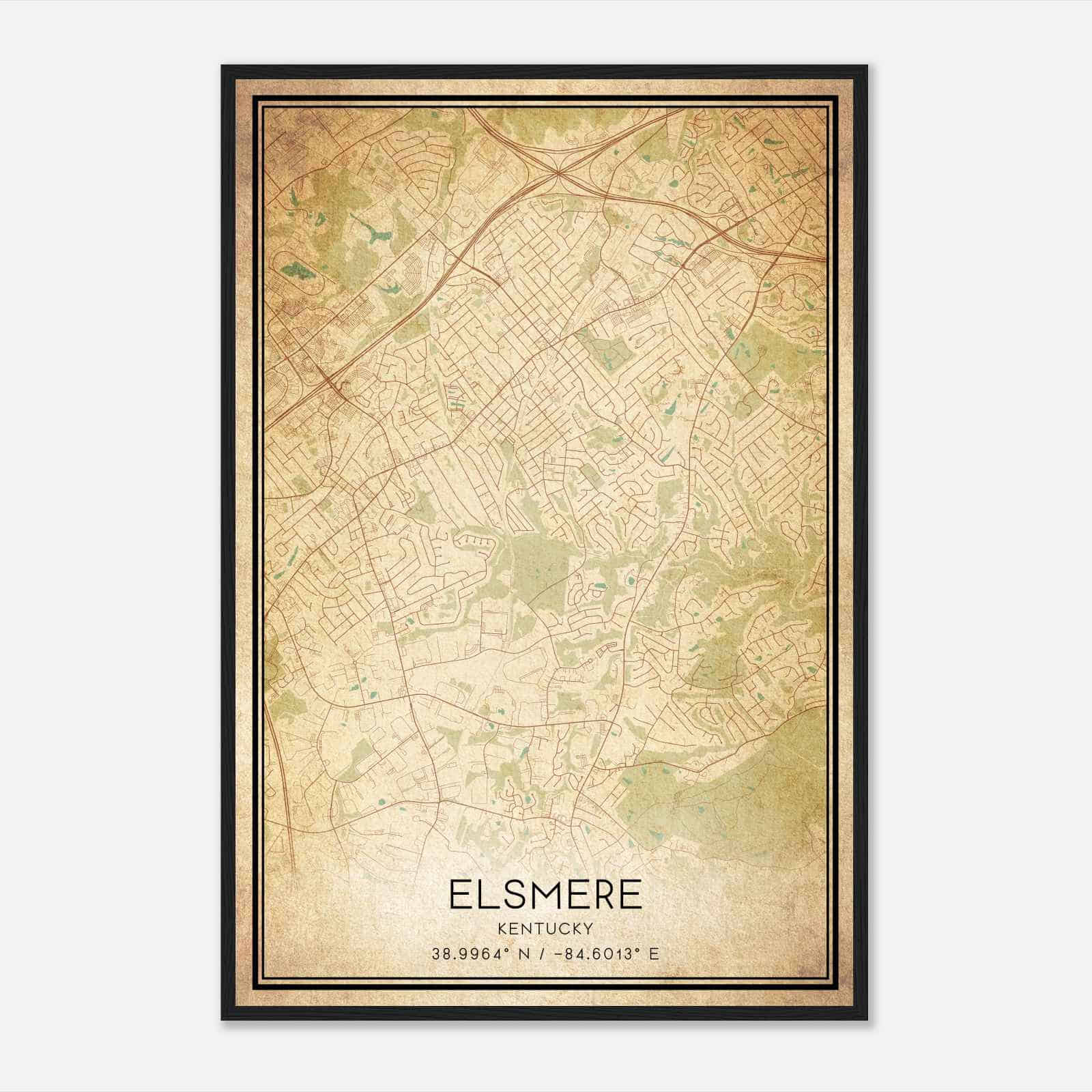 Vintage Elsmere Kentucky Map Poster, Modern Home Decor Wall Art Print Vintage Elsmere Kentucky Map Poster, Modern Home Decor Wall Art Print