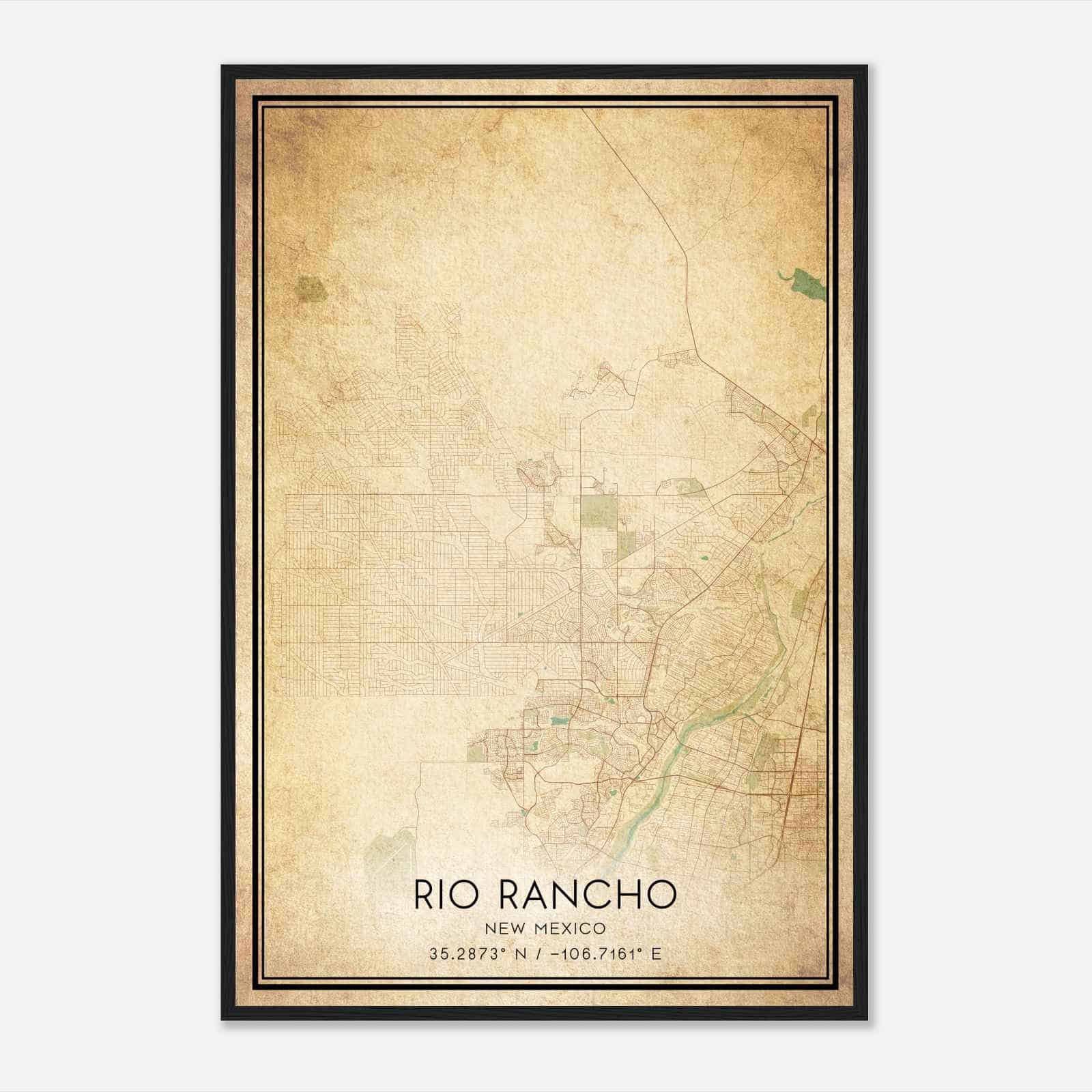 Vintage Rio Rancho New Mexico Map Poster, Modern Home Decor Wall Art Print