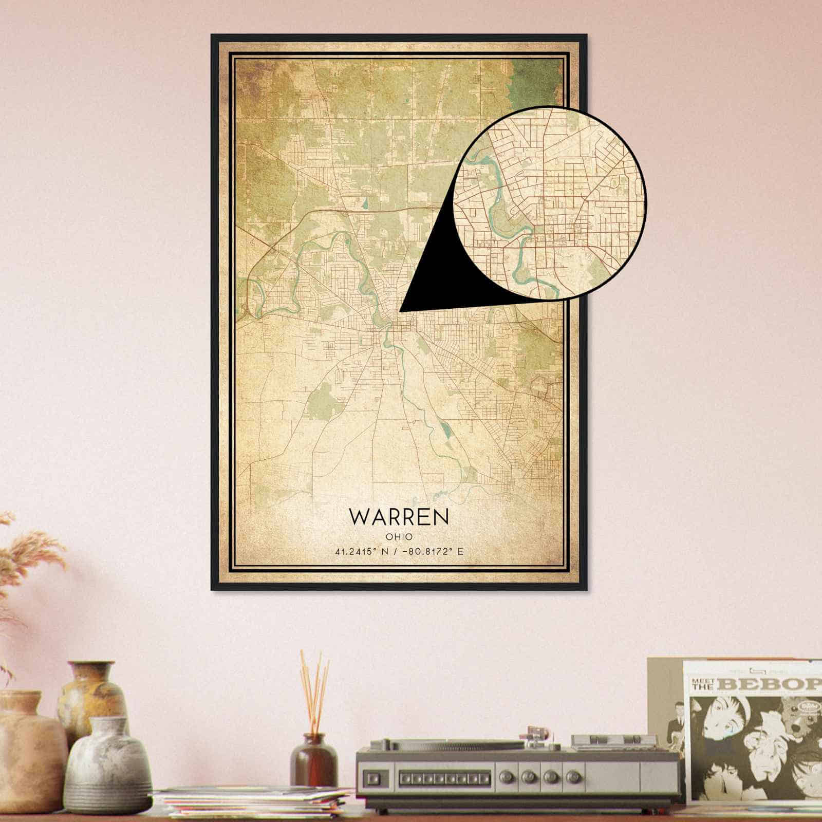 Deerfield Kansas Map Poster, Modern Home Decor Wall Art Print (Copy)