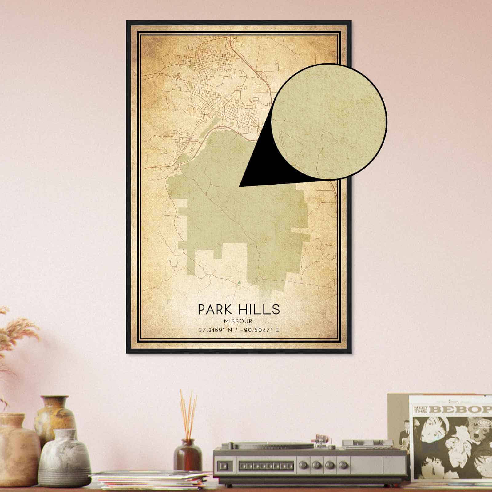 Deerfield Kansas Map Poster, Modern Home Decor Wall Art Print (Copy)