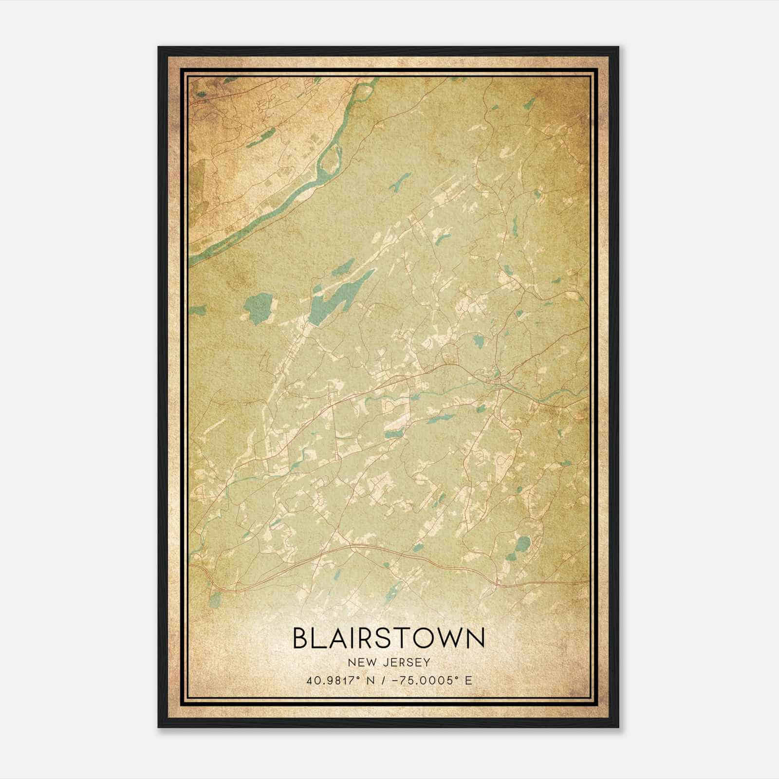 Vintage Blairstown New Jersey Map Poster, Modern Home Decor Wall Art Print Vintage Blairstown New Jersey Map Poster, Modern Home Decor Wall Art Print