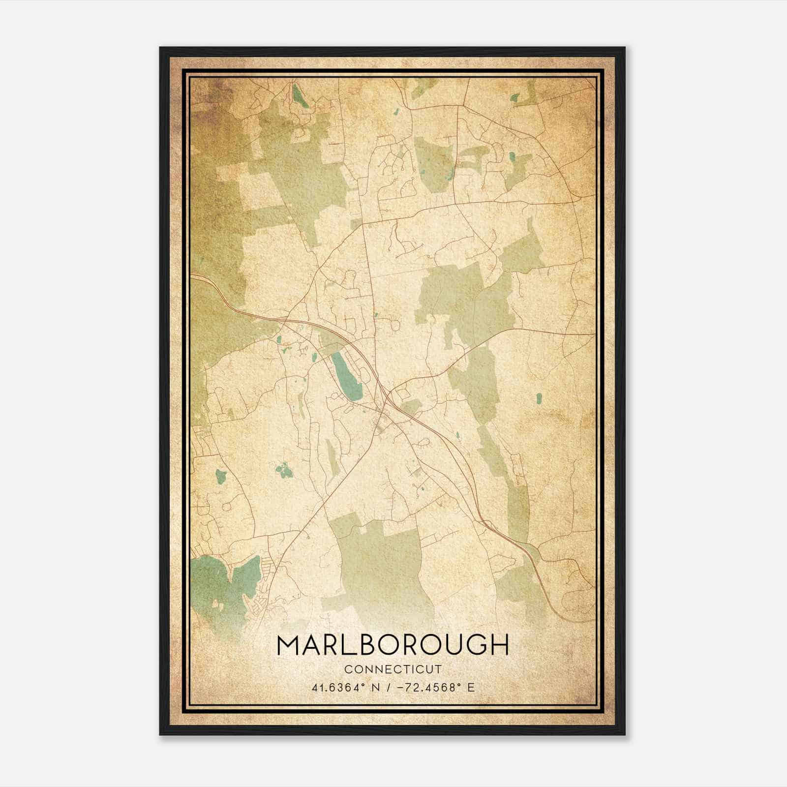 Vintage Marlborough Connecticut Map Poster, Modern Home Decor Wall Art Print Vintage Marlborough Connecticut Map Poster, Modern Home Decor Wall Art Print