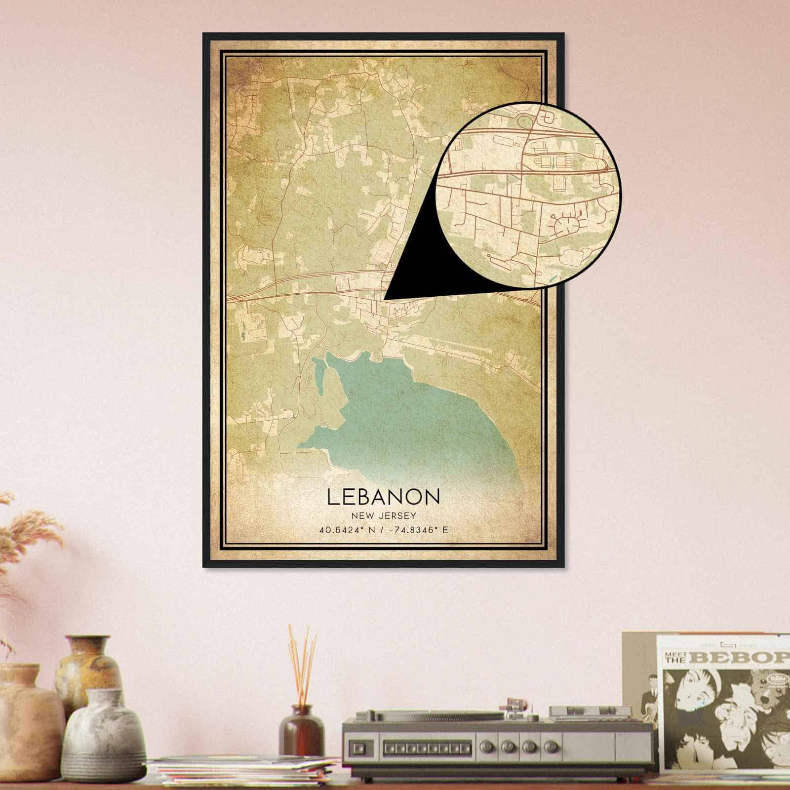 Deerfield Kansas Map Poster, Modern Home Decor Wall Art Print (Copy)