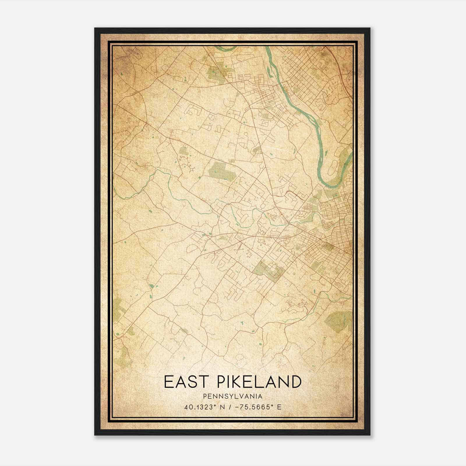 Vintage East Pikeland Pennsylvania Map Poster, Modern Home Decor Wall Art Print