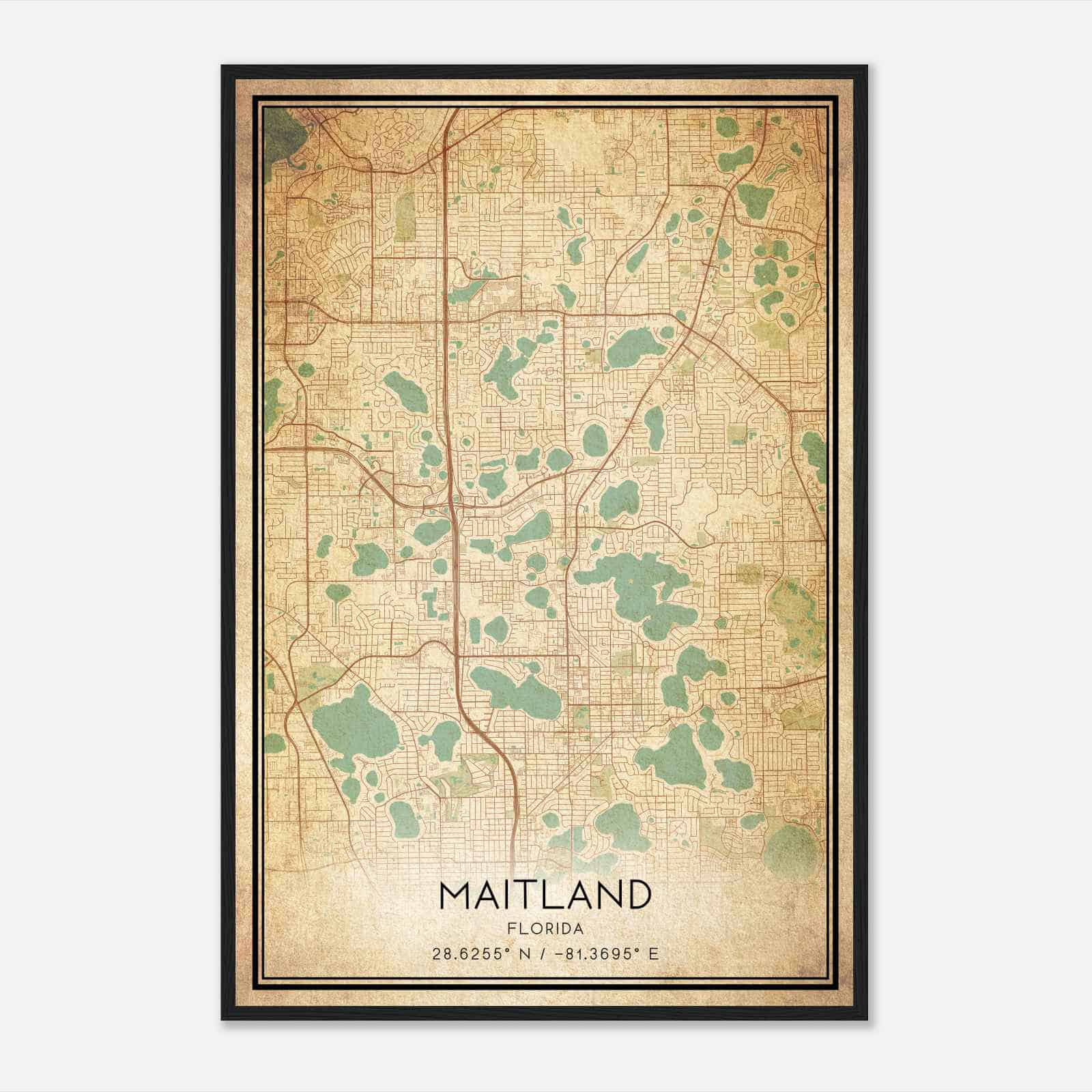 Vintage Maitland Florida Map Poster - A84c362eec072f5653b76acd081bff48 