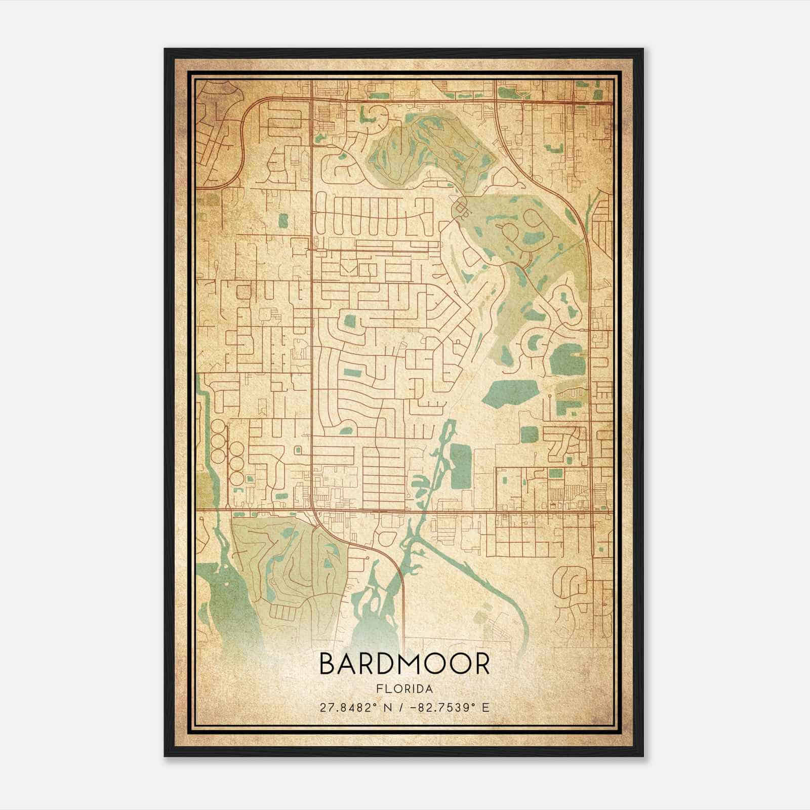 Vintage Bardmoor Florida Map Poster, Modern Home Decor Wall Art Print Vintage Bardmoor Florida Map Poster, Modern Home Decor Wall Art Print