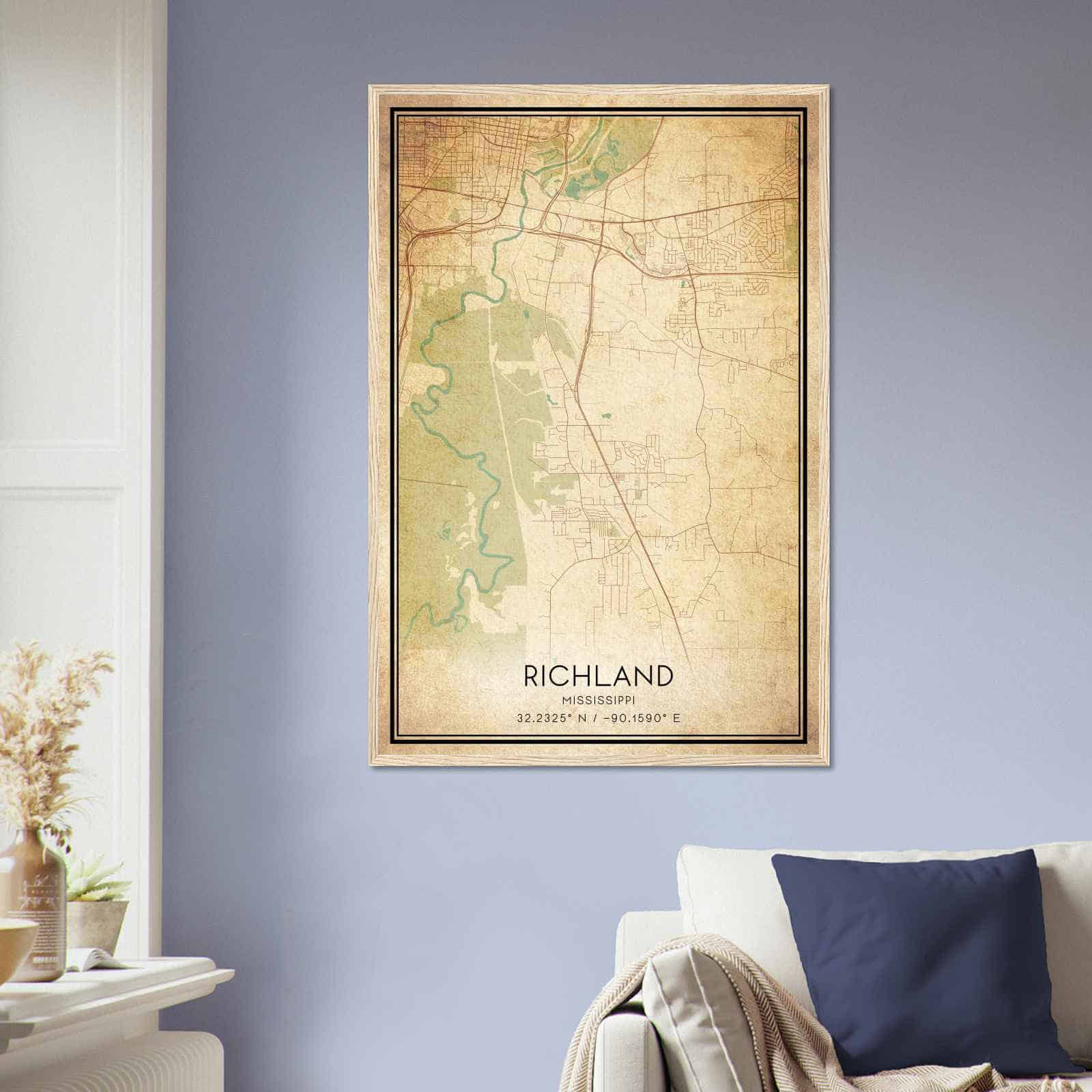 Deerfield Kansas Map Poster, Modern Home Decor Wall Art Print (Copy)