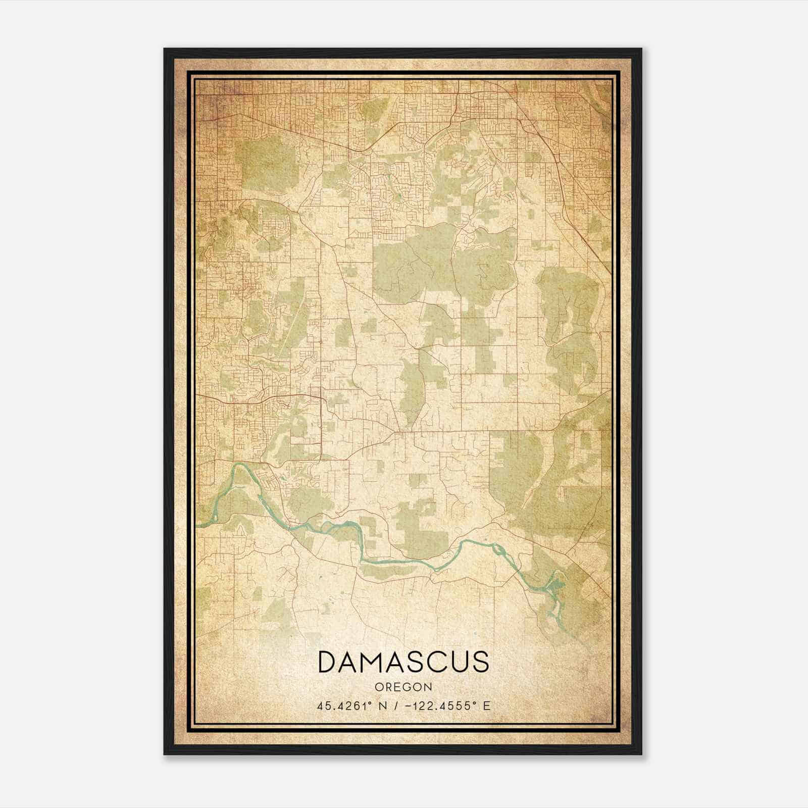 Vintage Damascus Oregon Map Poster, Modern Home Decor Wall Art Print Vintage Damascus Oregon Map Poster, Modern Home Decor Wall Art Print
